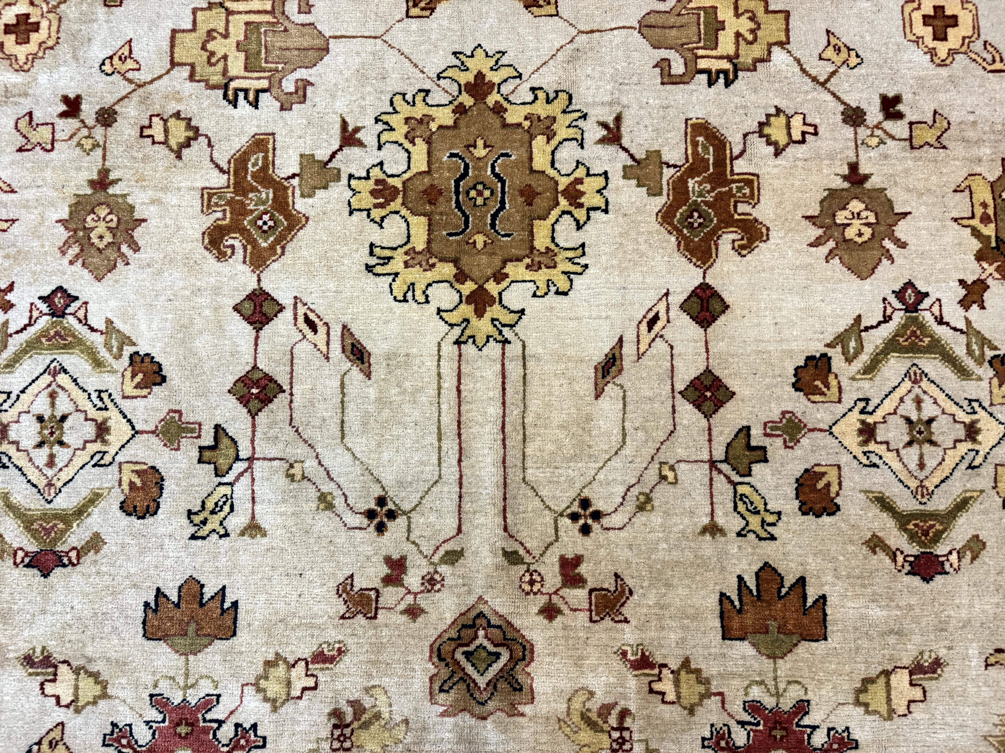 Turkish Oushak Rug 9x12, Oat Color, Wool Carpet - Jewel Rugs