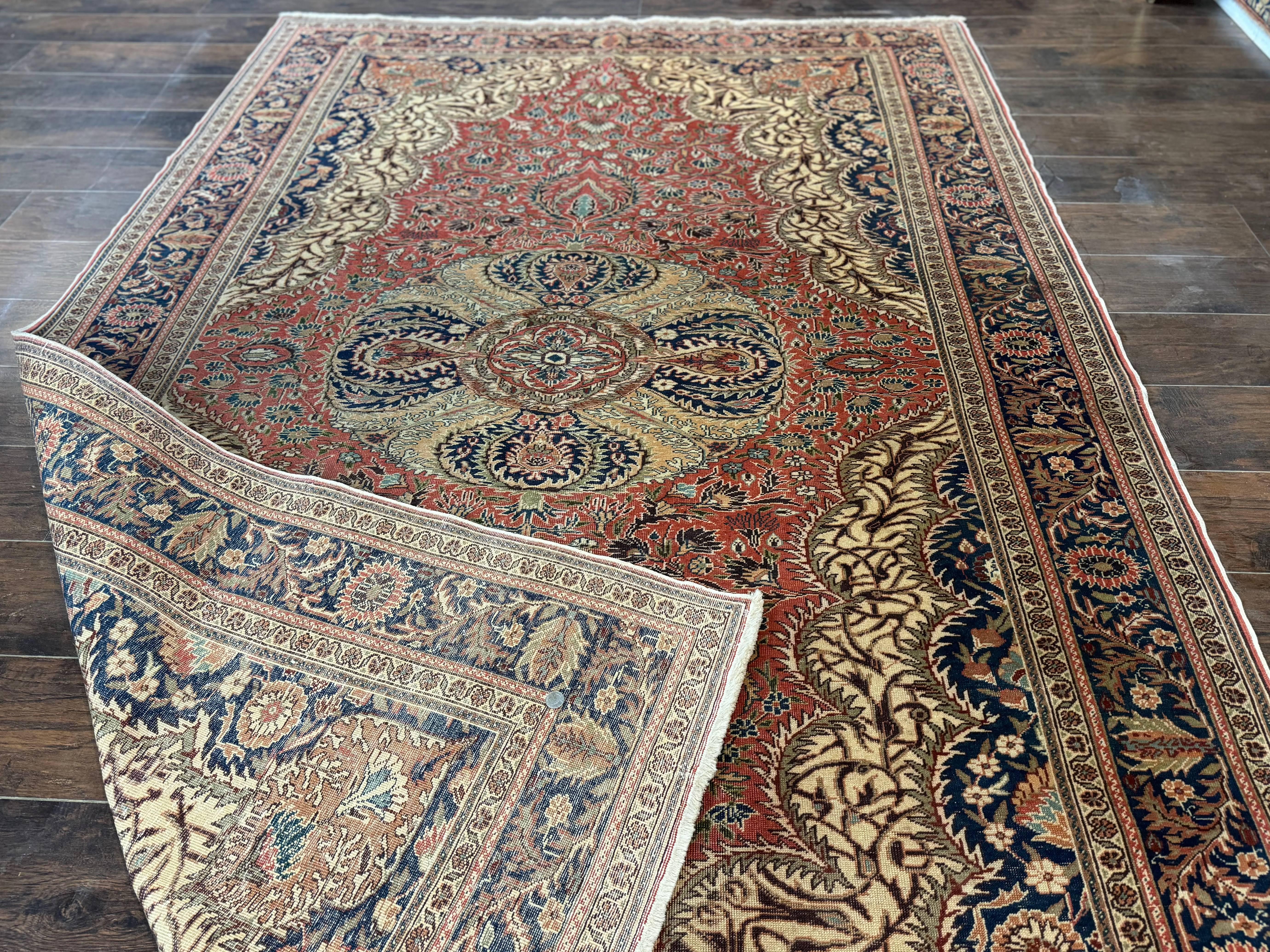Turkish Kayseri Rug 6x10, Antique Turkish Carpet, Floral Medallion, Oriental Carpet, Red - Jewel Rugs