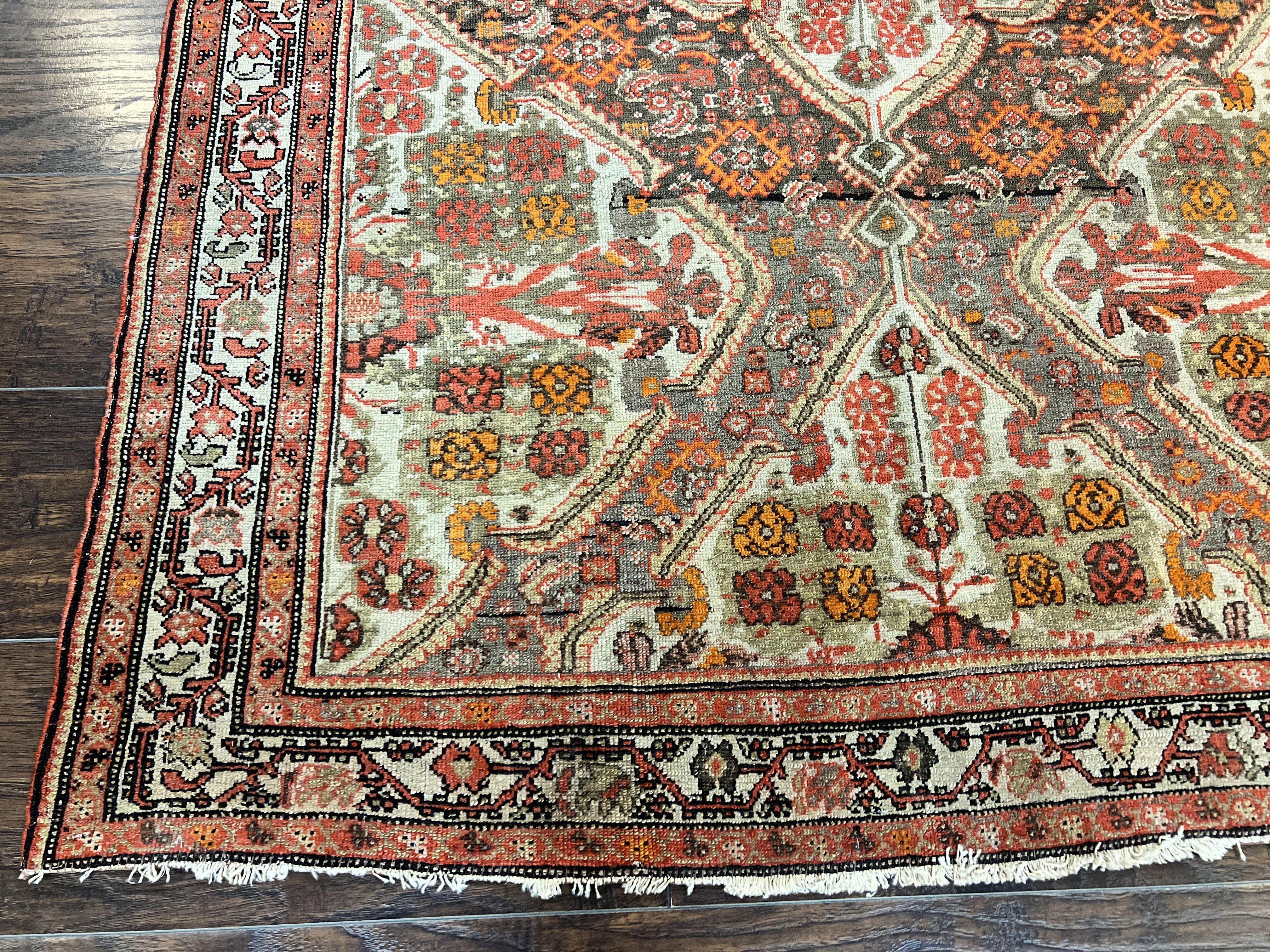 Wonderful Antique Persian Malayer Rug 4x6, Wool Hand Knotted Authentic Oriental Carpet, Very Fine - Jewel Rugs