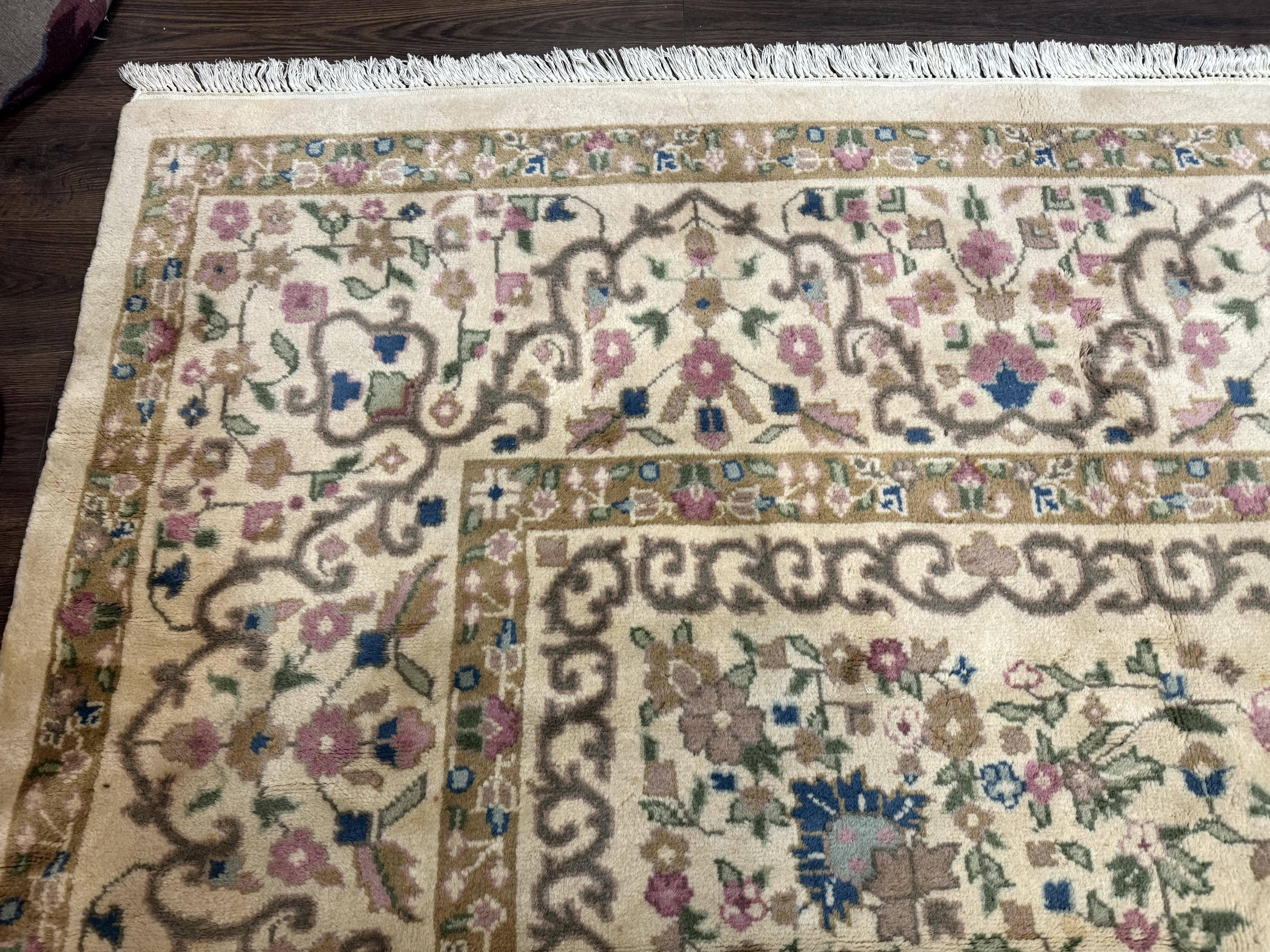 Indo Persian Rug 12x15, Palace Sized Carpet, Oversized Wool Handmade Rug, Kerman Rug, Semi Open Field, Pande Cameron Rug, Beige - Jewel Rugs