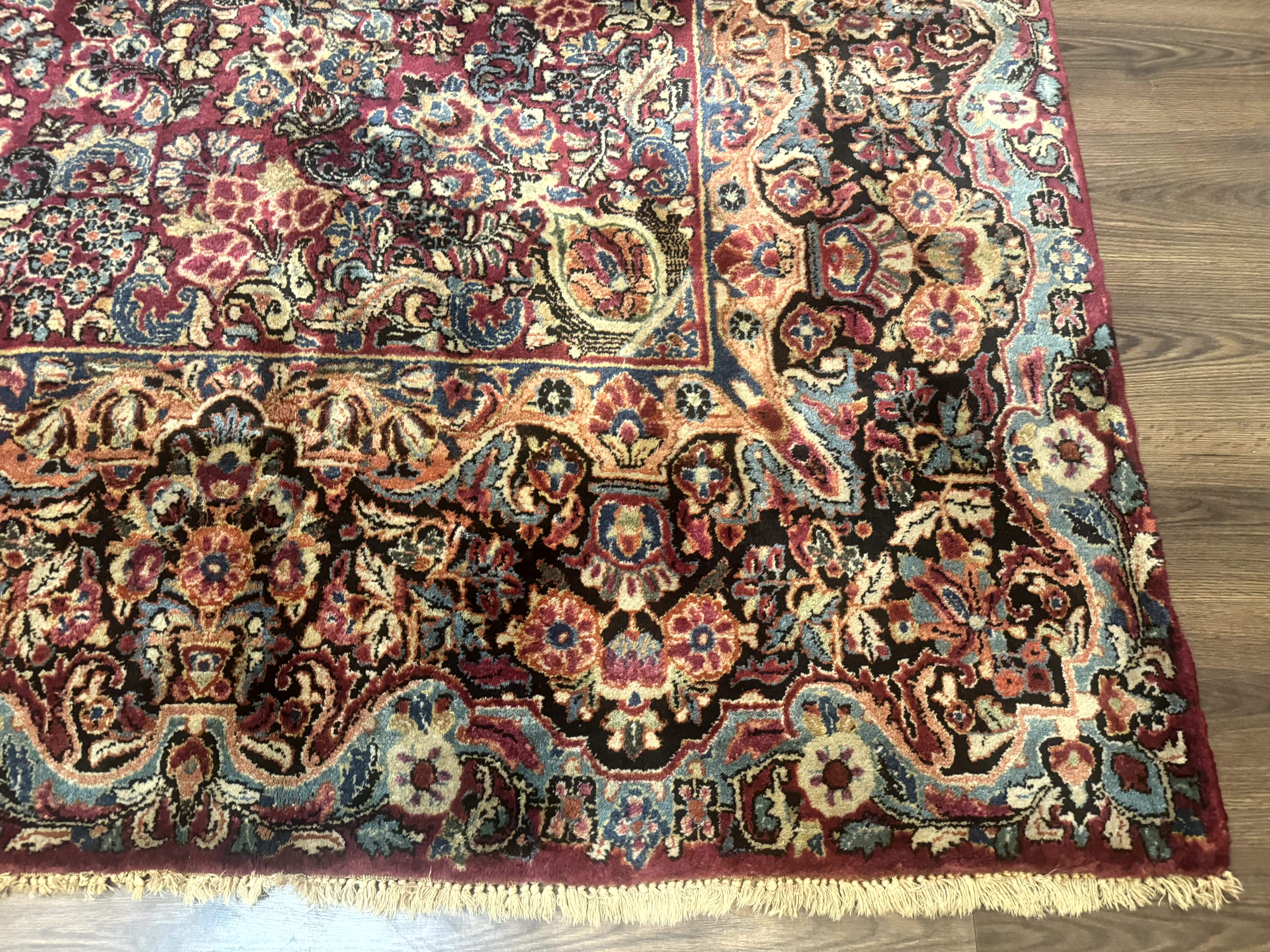 Antique Persian Sarouk Rug 9x12, Red, Floral Allover - Jewel Rugs