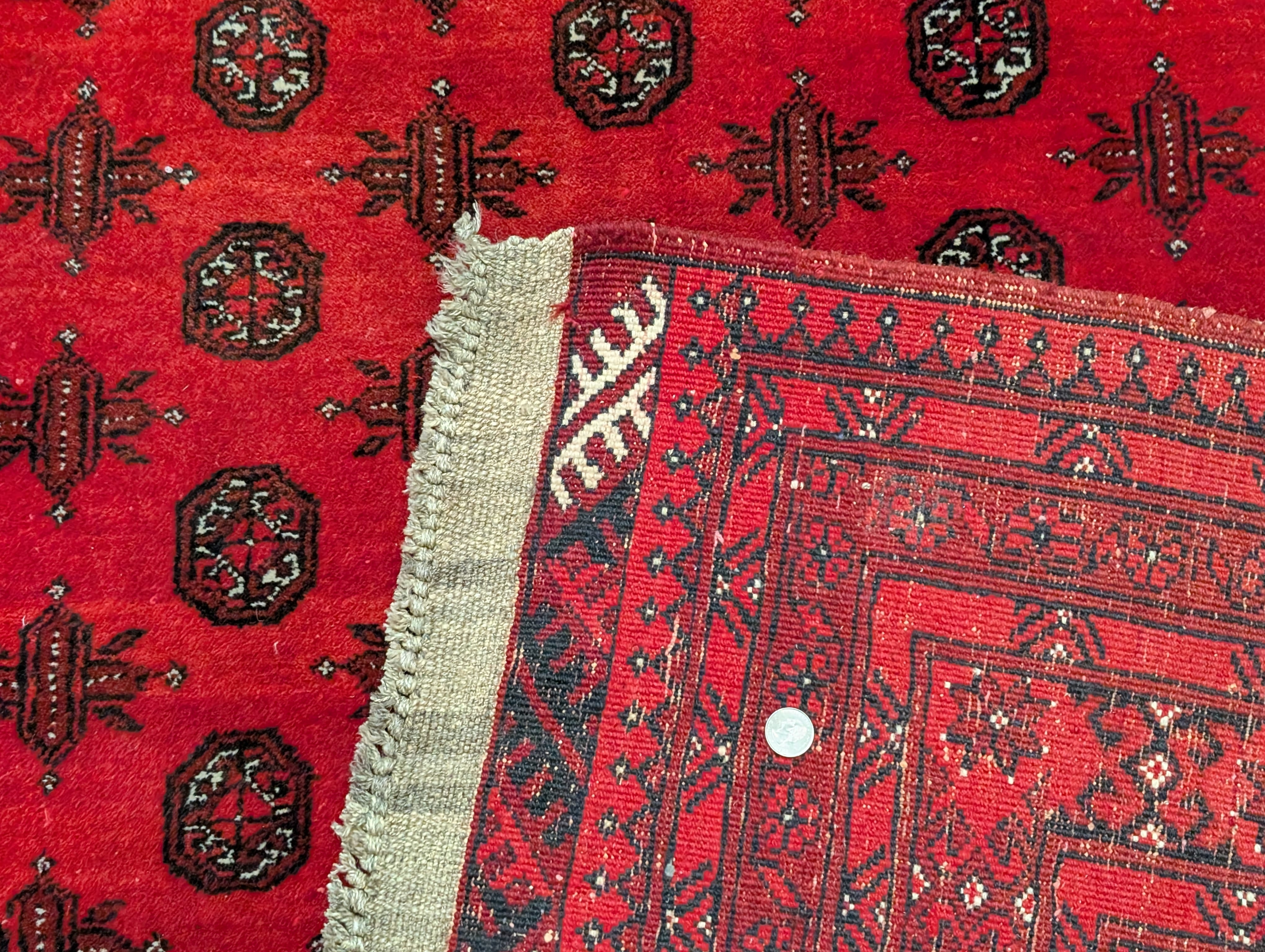 Red Afghan Turkoman Rug 7x9, Bokhara Rug, Wool, Tribal, Hand Knotted - Jewel Rugs