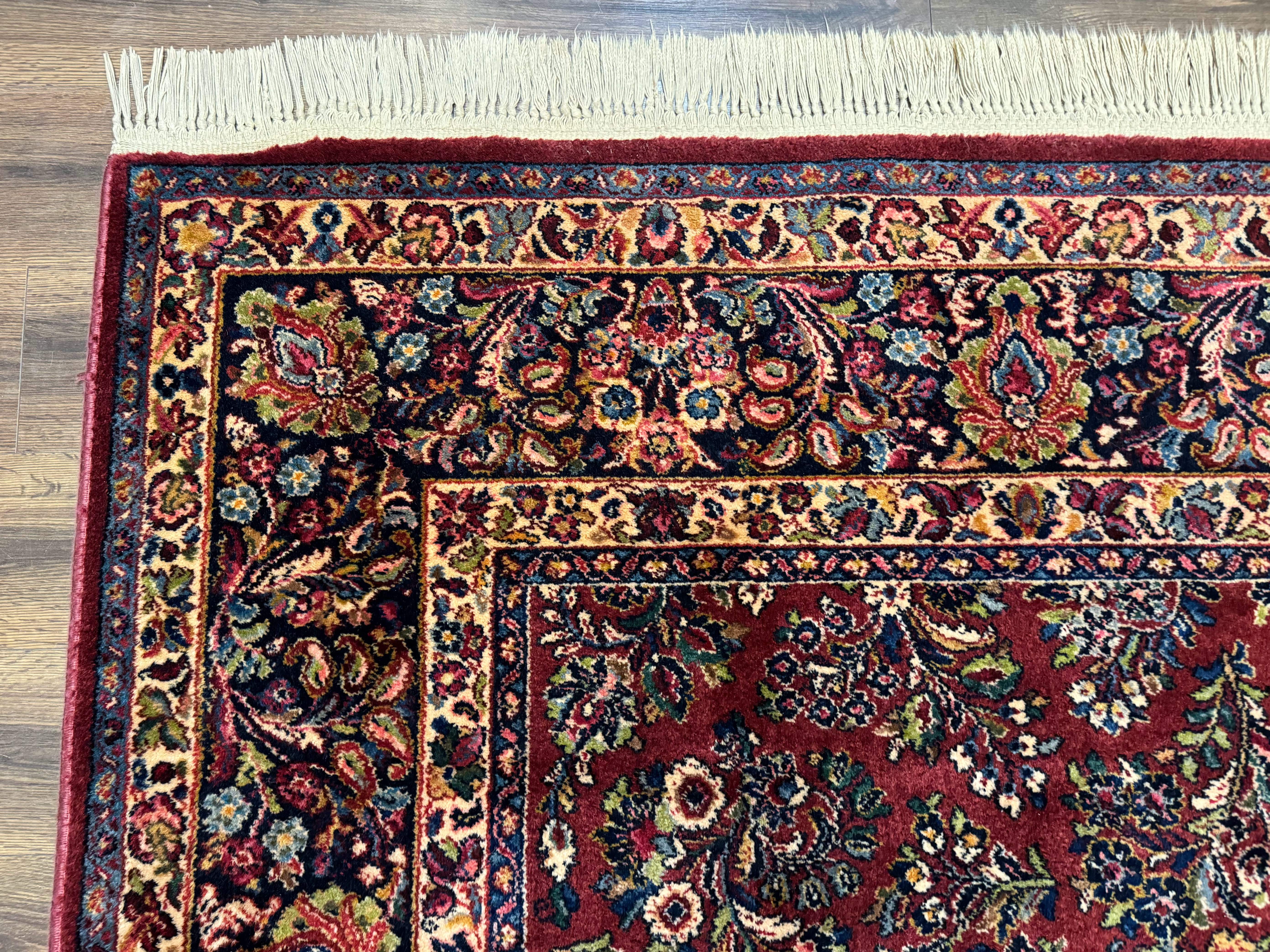 8.8 x 10.6 Karastan Red Sarouk Rug #785, Wool Pile Original 700 Series - Jewel Rugs