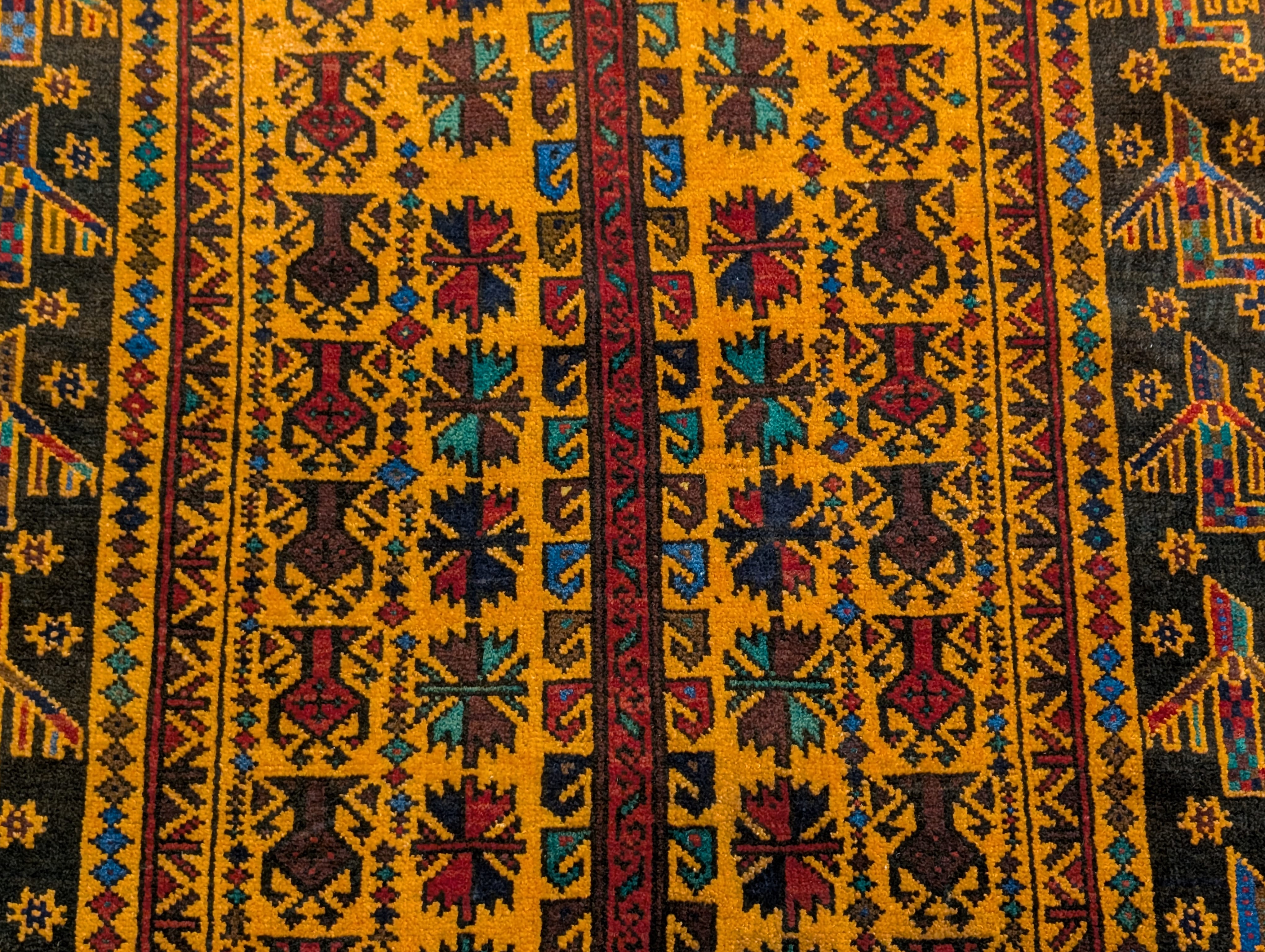 Afghan Baluch Rug 3x5, Tribal Carpet, Orange, Unique - Jewel Rugs