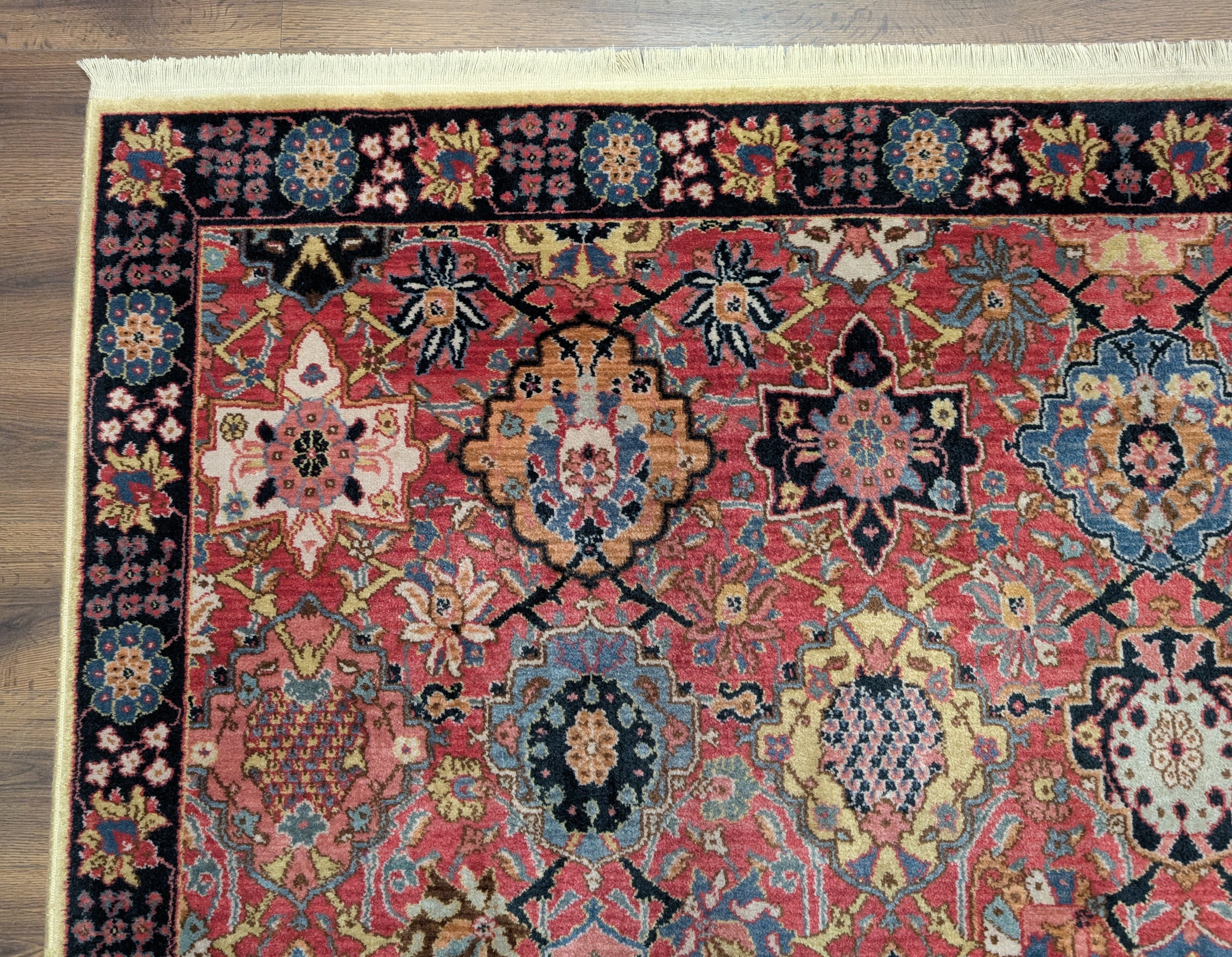Karastan Rug 8.3 x 11.7, Williamsburg Kerman Vase #557, Wool, Vintage - Jewel Rugs