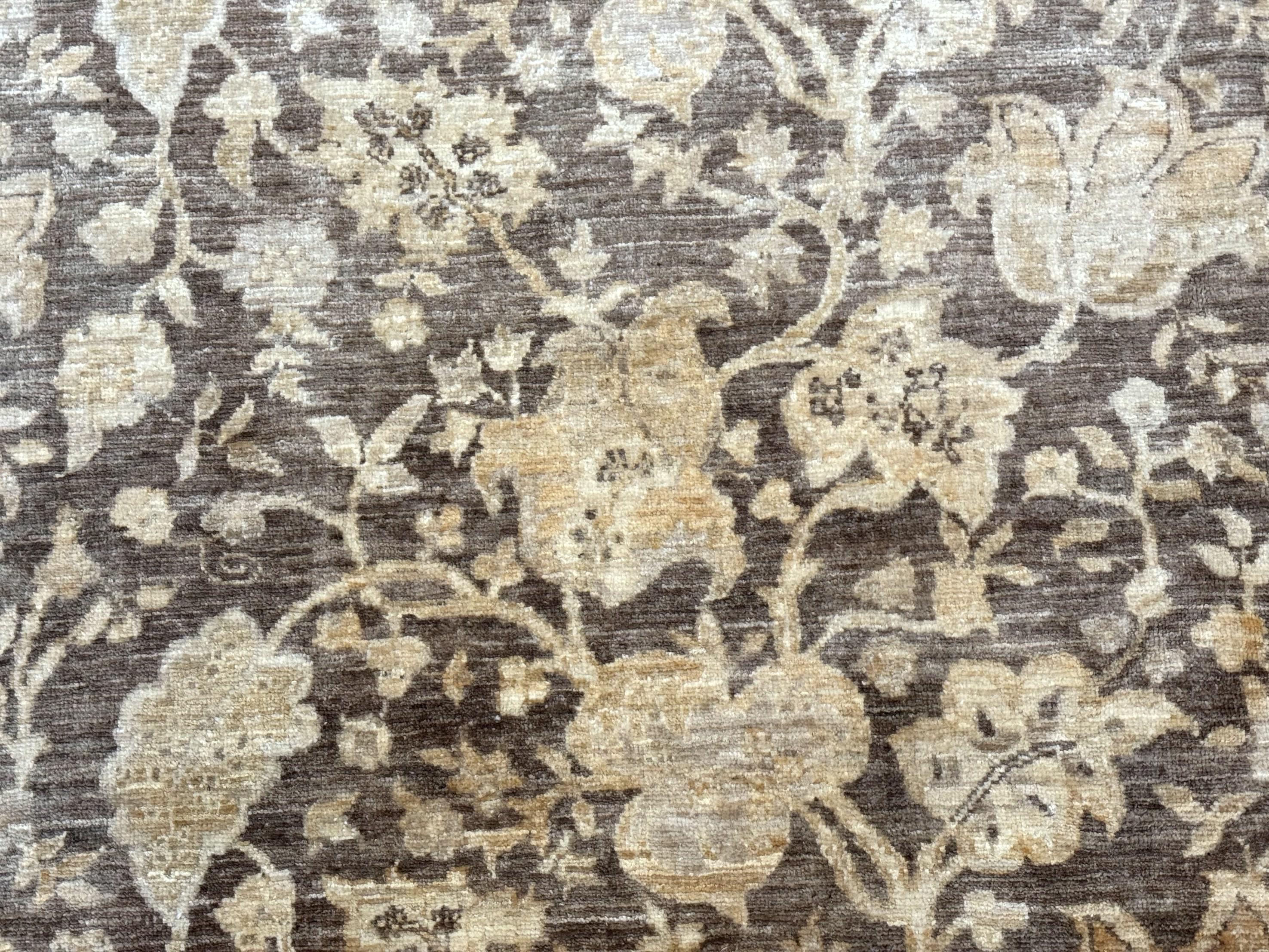 Modern Floral Rug 10x14, Large Wool Area Rug, Handmade Carpet - Jewel Rugs