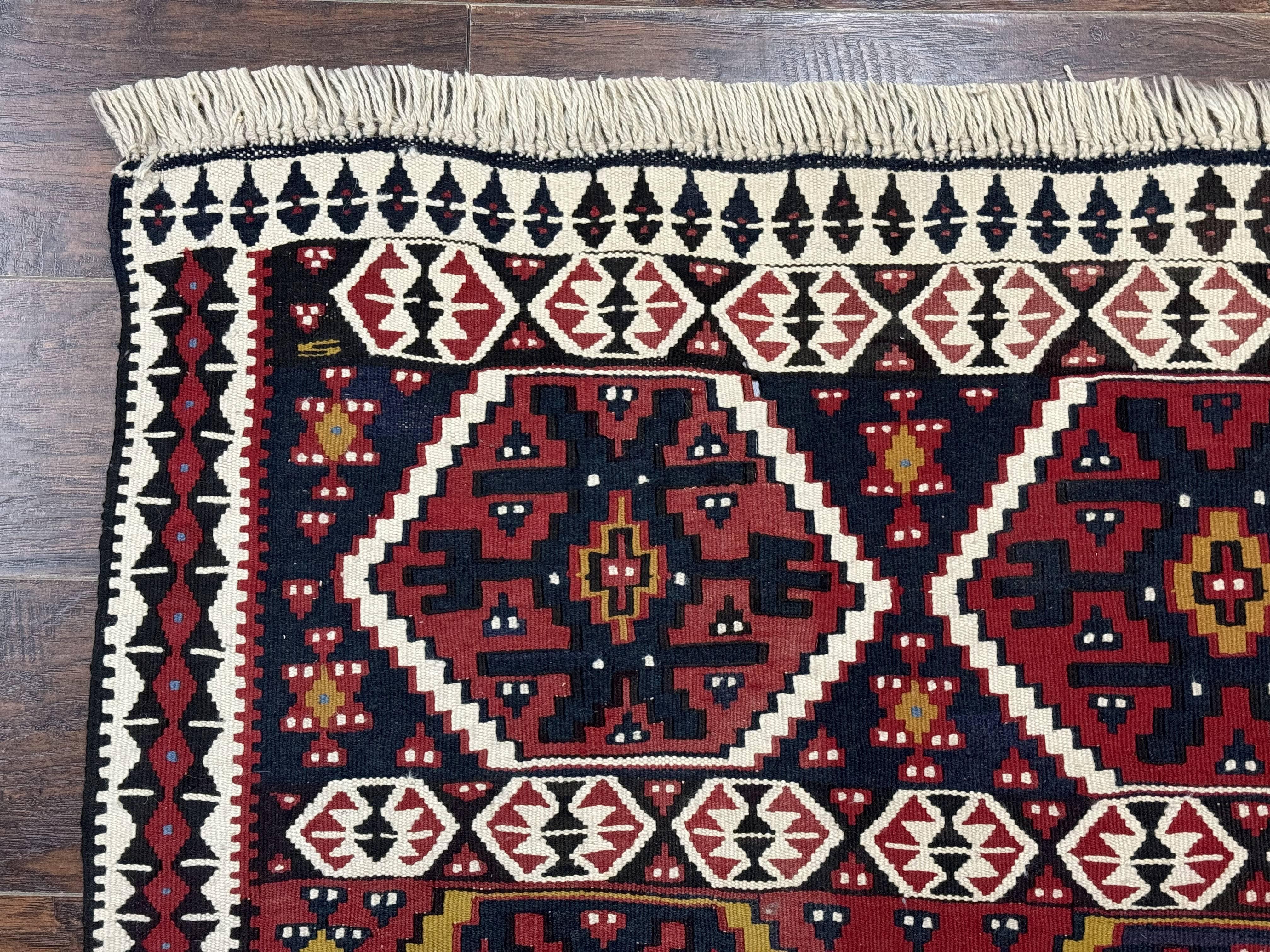 Caucasian Kilim Rug 5x7, Vintage Russian Flatweave Kilim Carpet, Tribal Bohemian Kilim Rug - Jewel Rugs