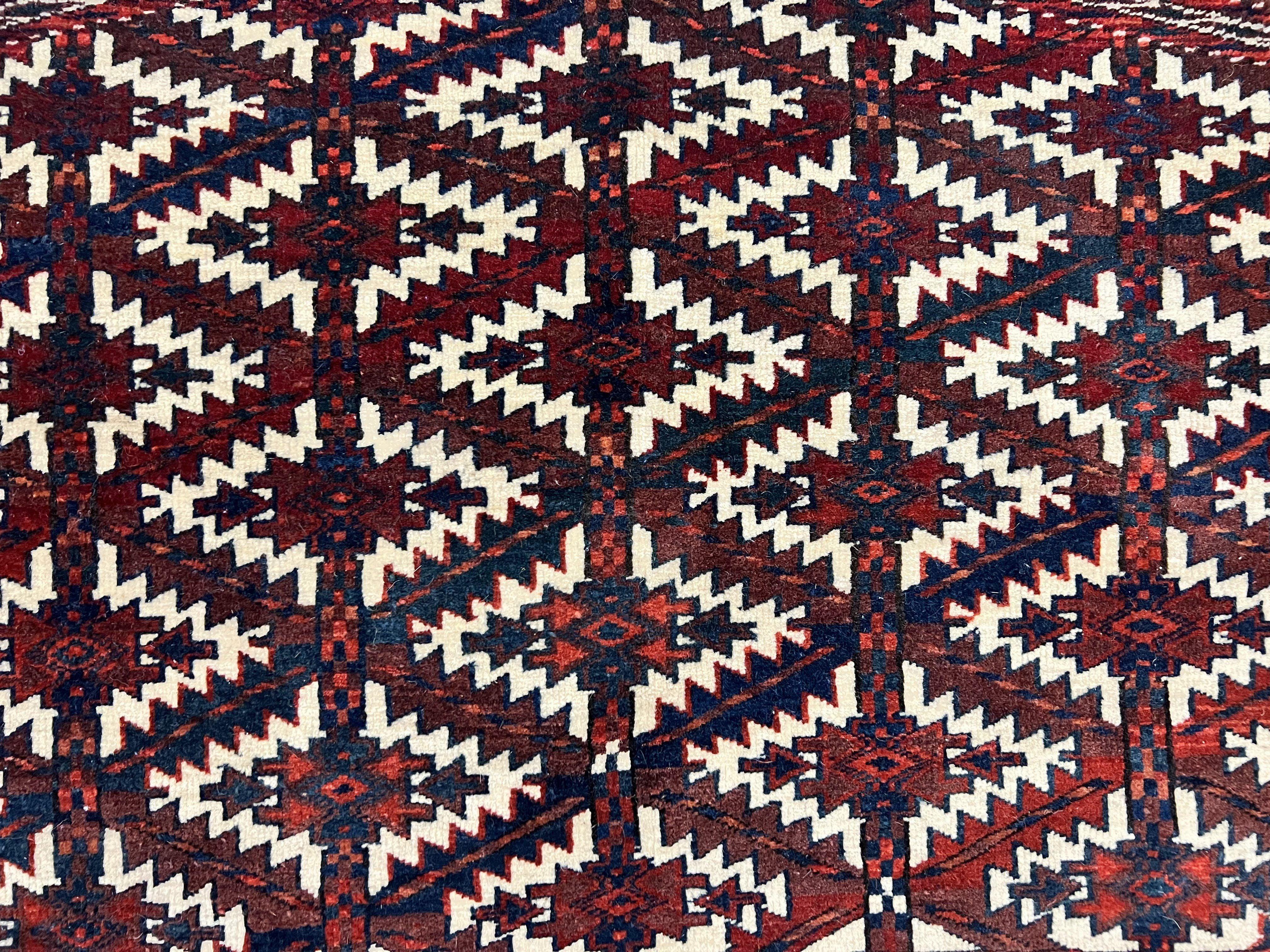 Antique Turkoman Camel Trapping, Turkoman Asmalyk, Red Black Ivory, Handmade, Hand Knotted Tribal Collectible Rug, Rare - Jewel Rugs