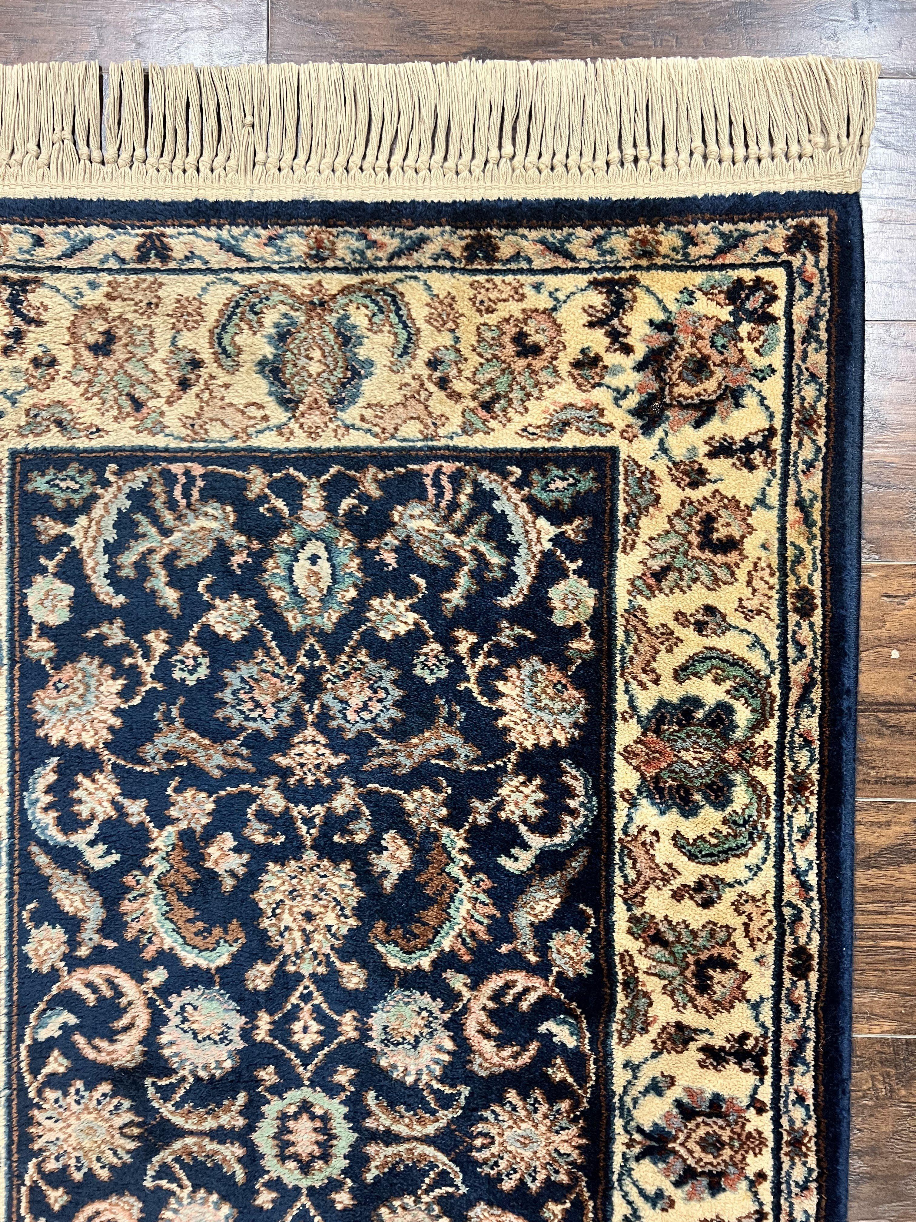 Karastan Rug #747, Indigo Tabrizz 5.9 x 9, Wool Karastan Carpet, Vintage Discontinued Original 700 Series Karastan Area Rug - Jewel Rugs