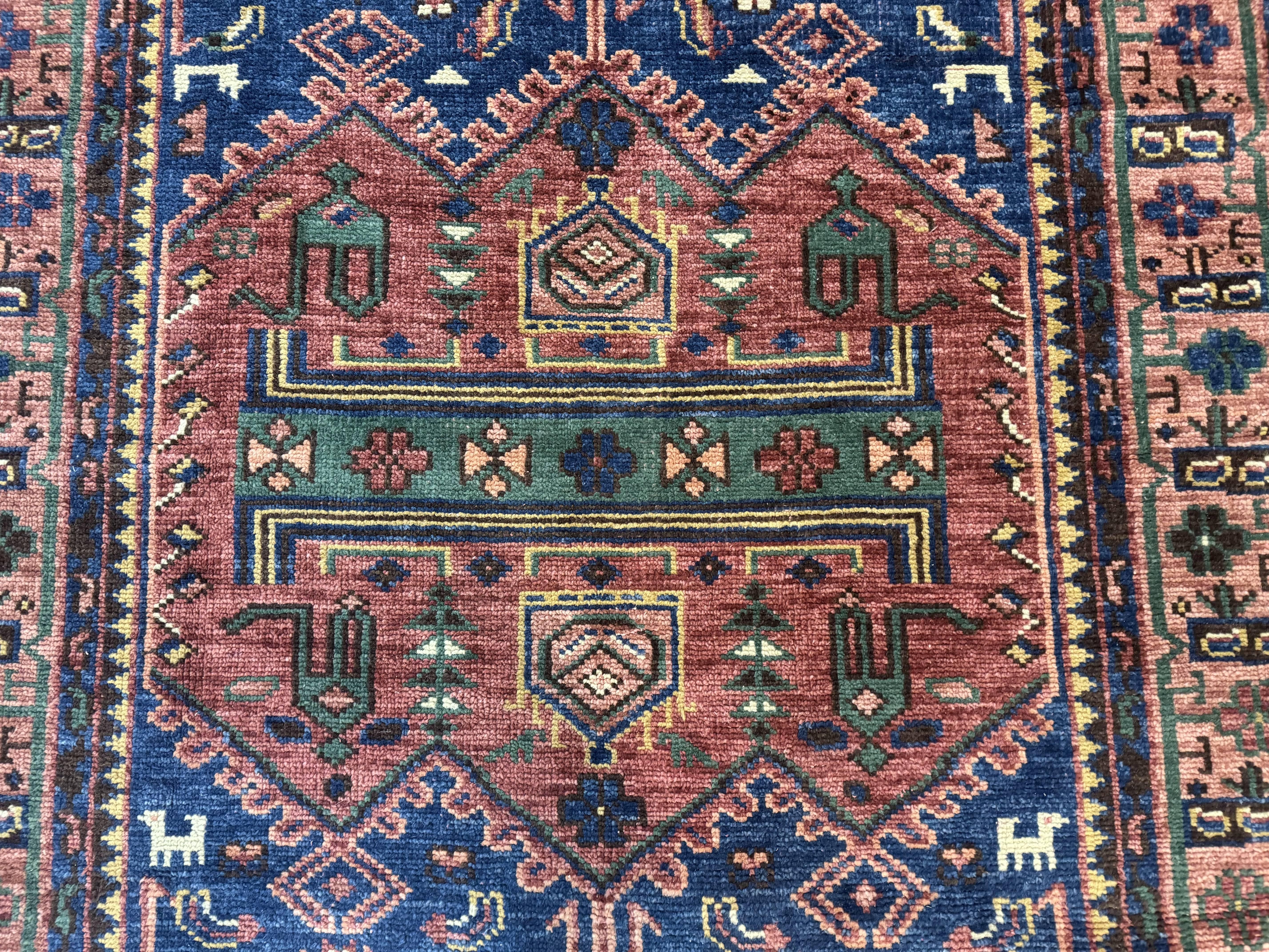 Persian Tribal Heriz Design Rug 6x9, Pottery Barn Rug, Hand Knotted Wool Vintage Rug - Jewel Rugs