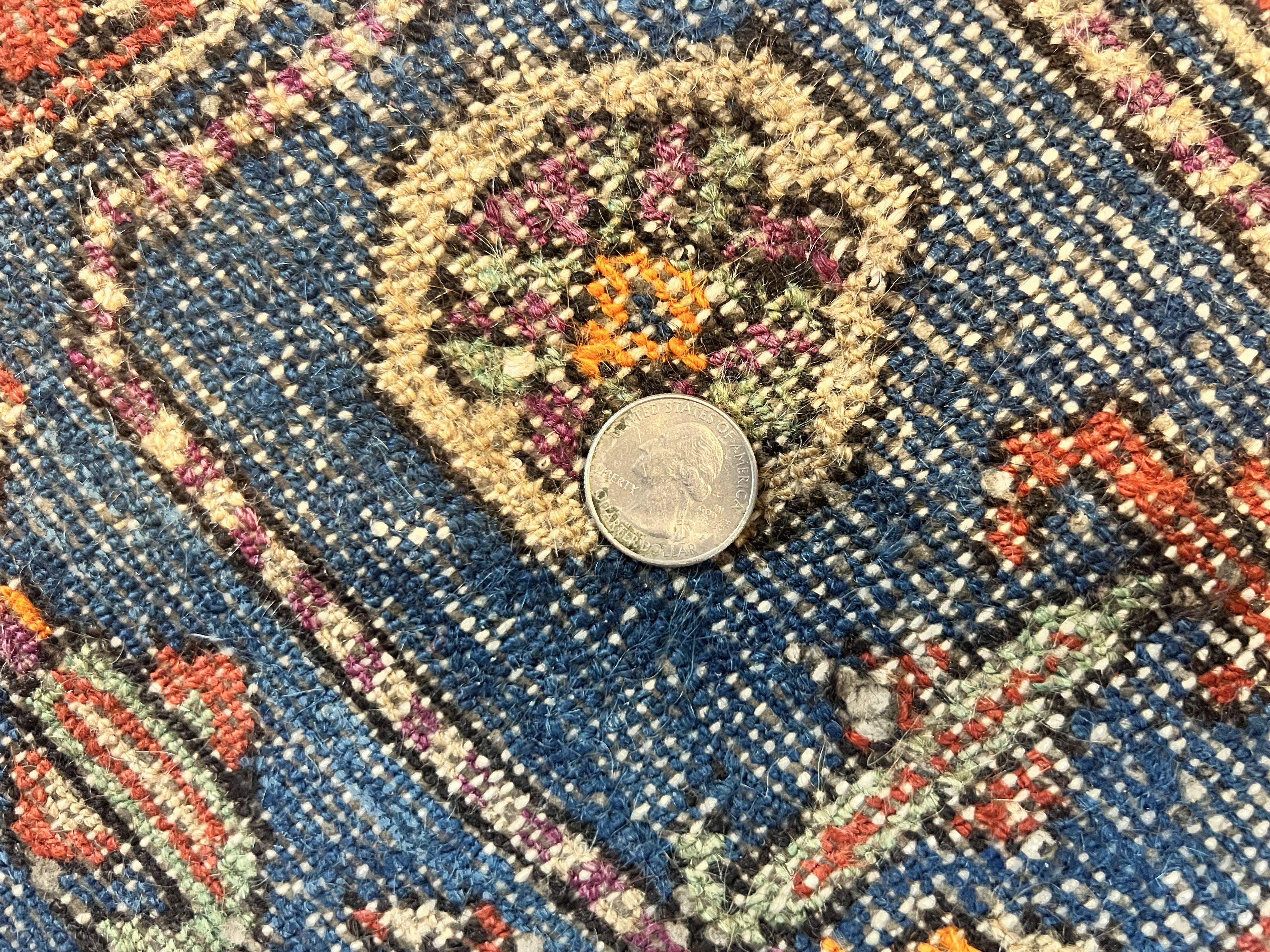 Antique Persian Hamadan Rug 4x6, Red Blue, Hand Knotted Carpet, Geometric, Tribal Rug, Wool Rug 4 x 6 - Jewel Rugs