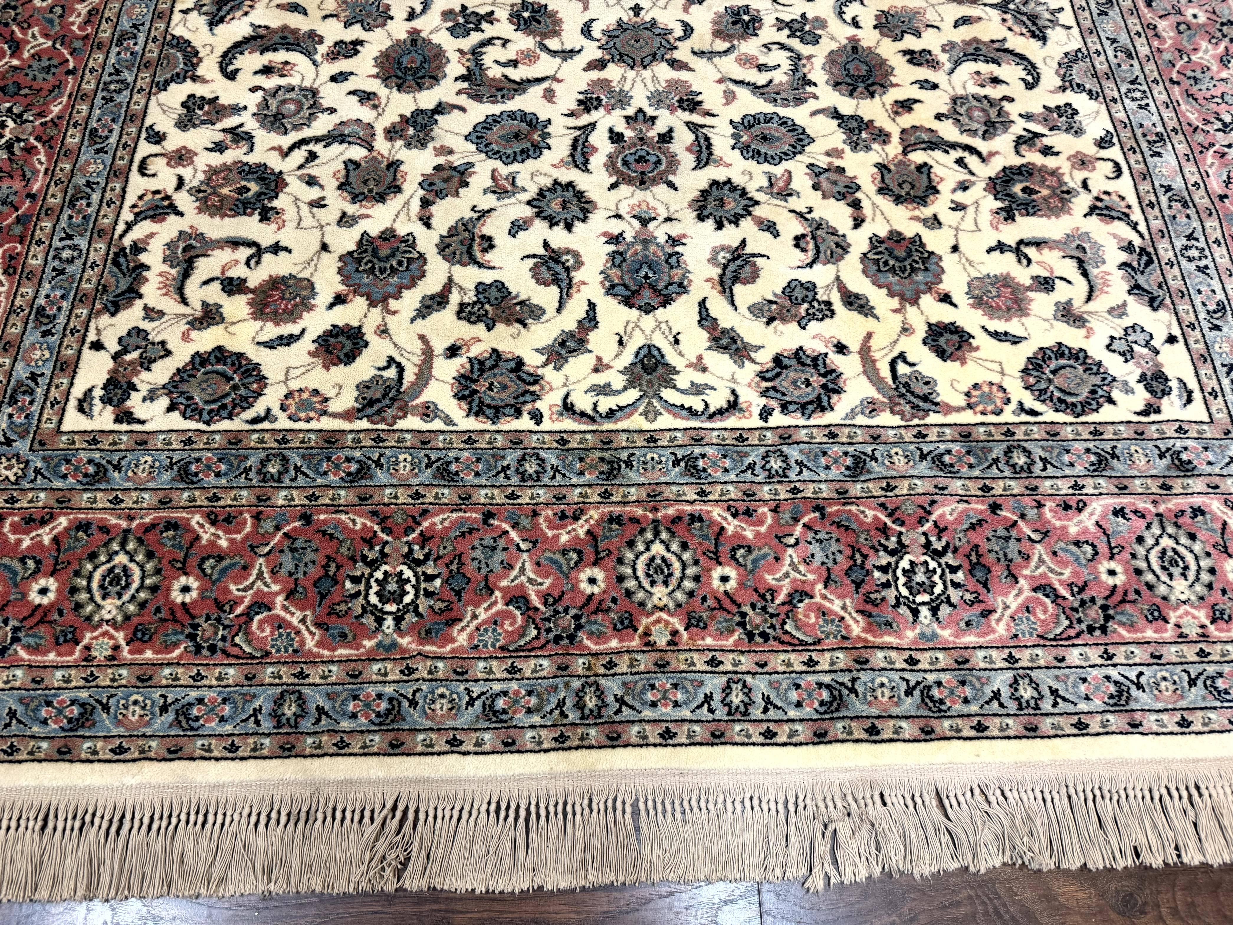 Karastan Rug 8.8 x 12, Ivory Rose Ka'shan #768, Wool Pile Karastan Carpet, Original 700 Series, Rare, Discontinued, Vintage - Jewel Rugs