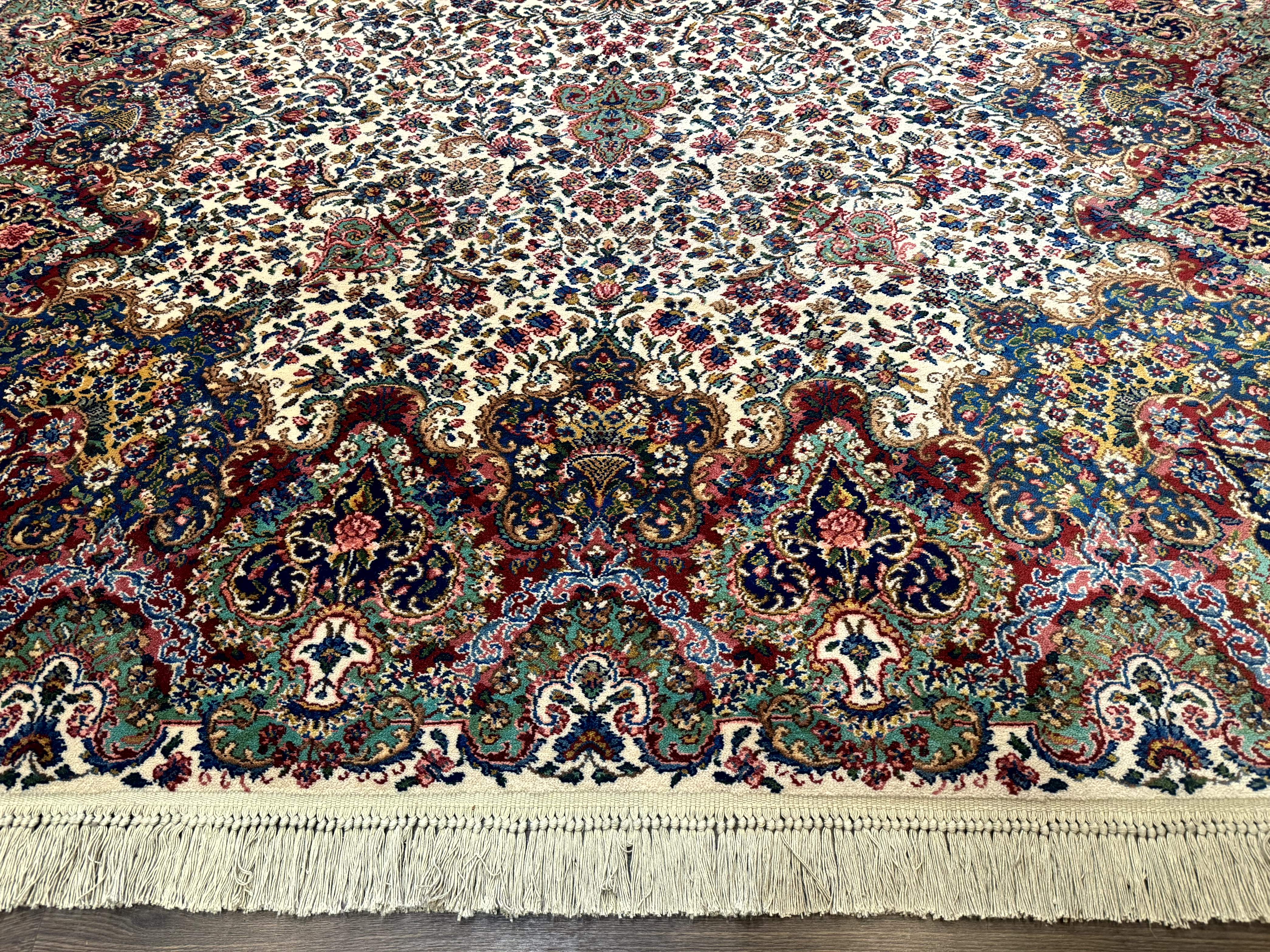 Karastan Rug #742 Floral Kirman 8.8 x 12, Wool Pile, Vintage Original Series, Rare - Jewel Rugs