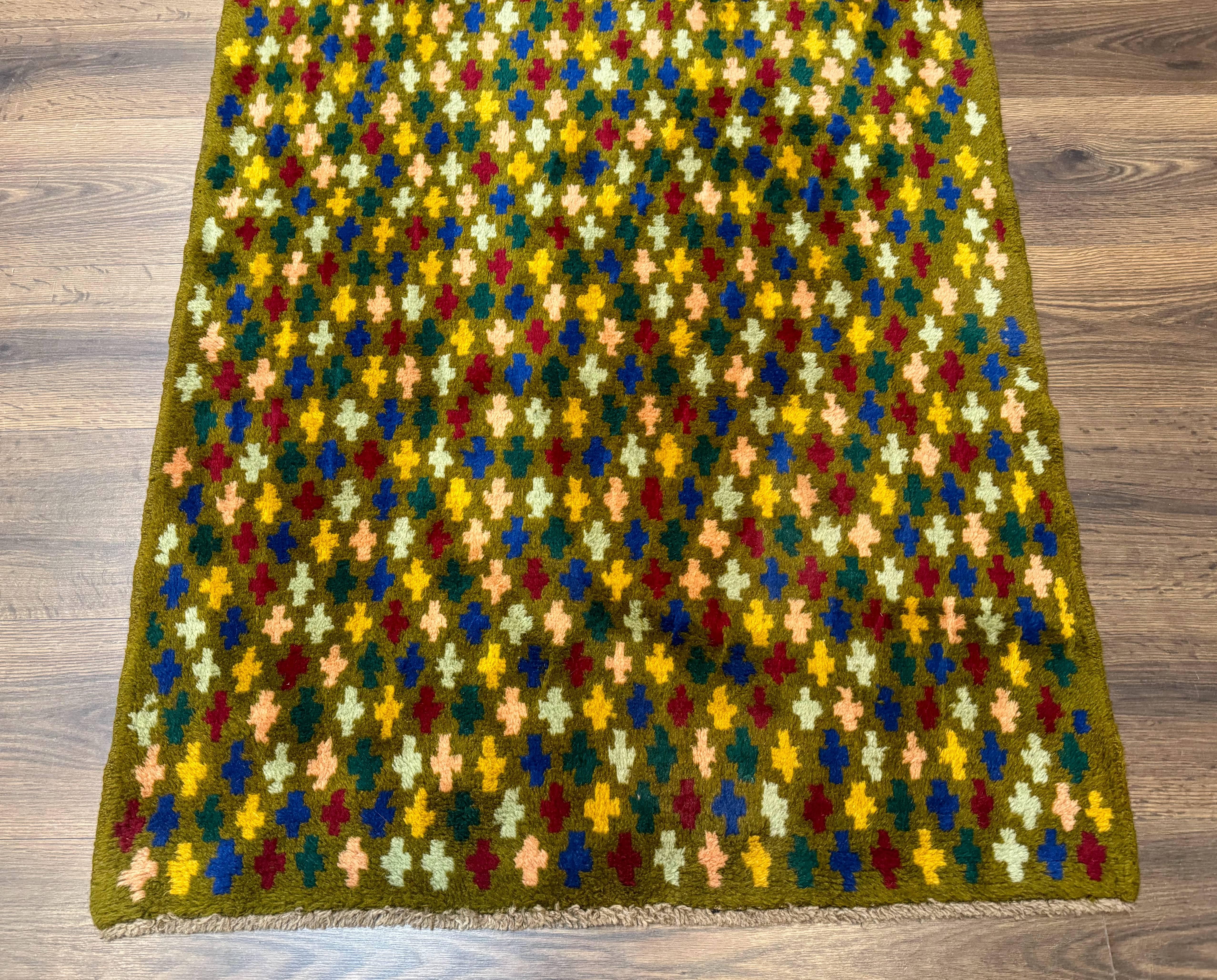 Balouch Rug 3x4, Colorful Afghan Rug, Multicolor, Green - Jewel Rugs