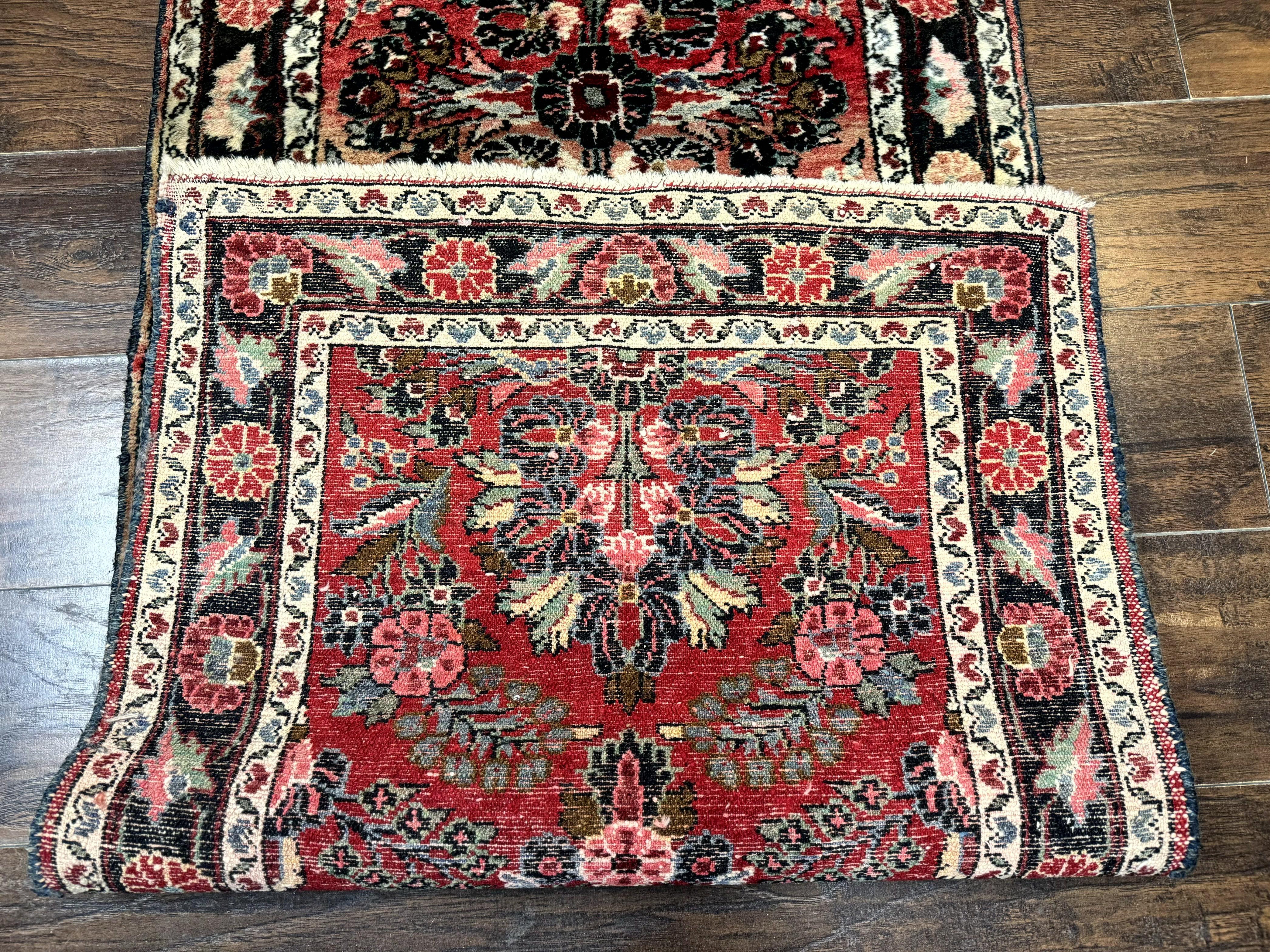 Antique Persian Runner Rug 2.7 x 20 Red Long Runner for Hallway Wool Handmade - Jewel Rugs