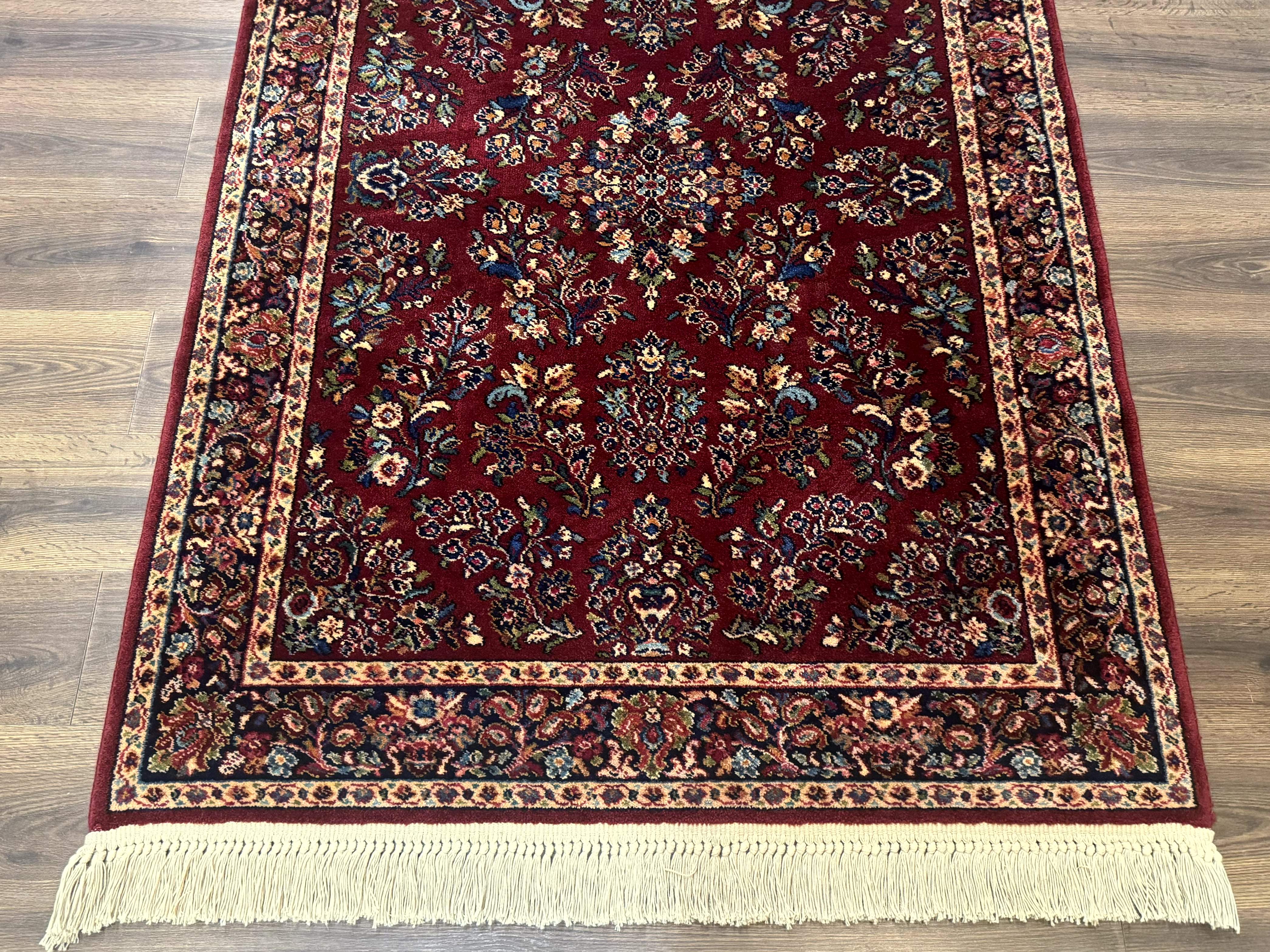 4x6 Karastan Rug Red Sarouk #785, Wool Pile Original 700 Series, Vintage Discontinued - Jewel Rugs