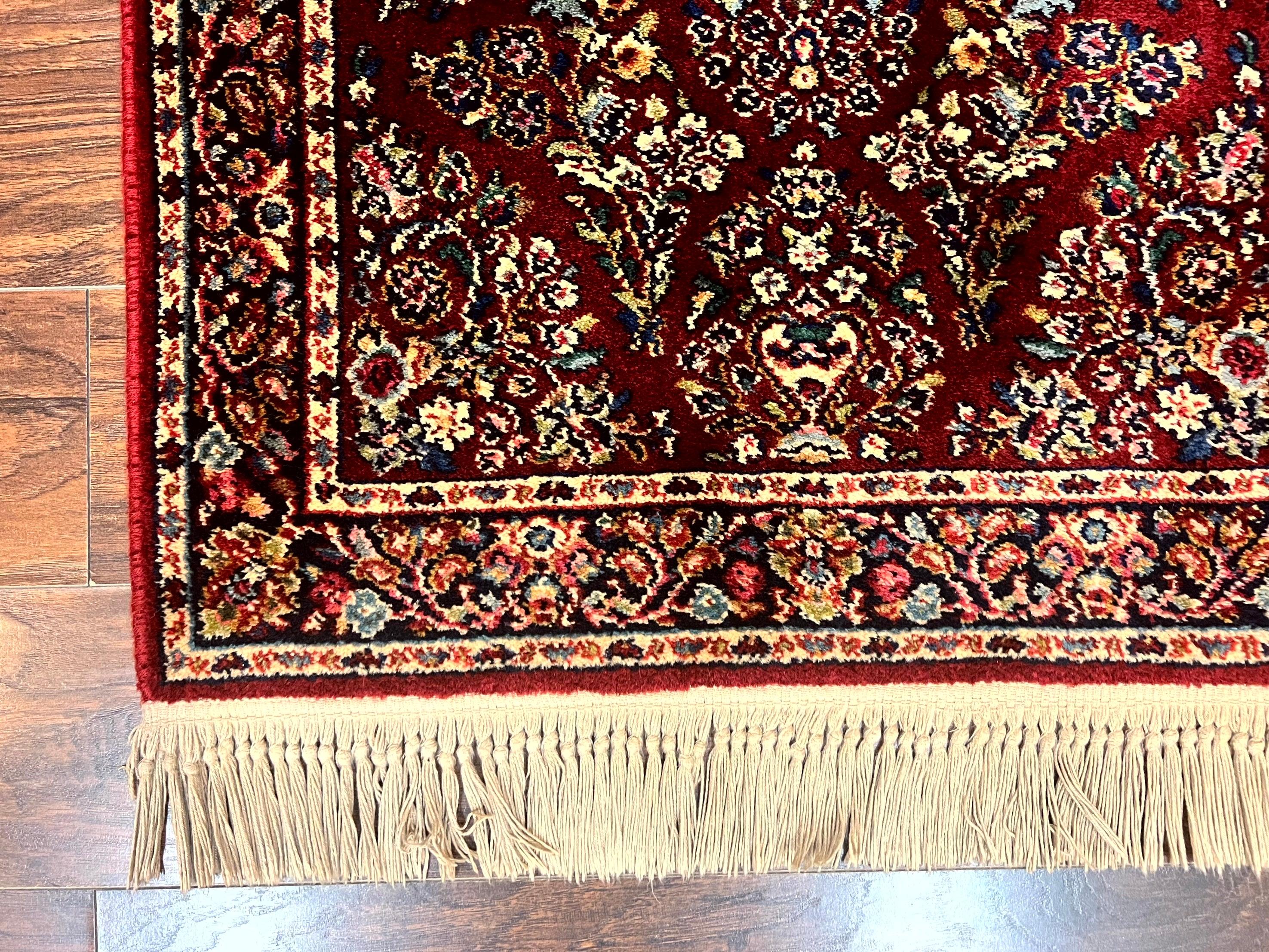 Karastan Rug 3x5 Red Sarouk #785, Small Karastan Wool Pile Rug, Original 700 Series, Discontinued Vintage Karastan Carpet - Jewel Rugs