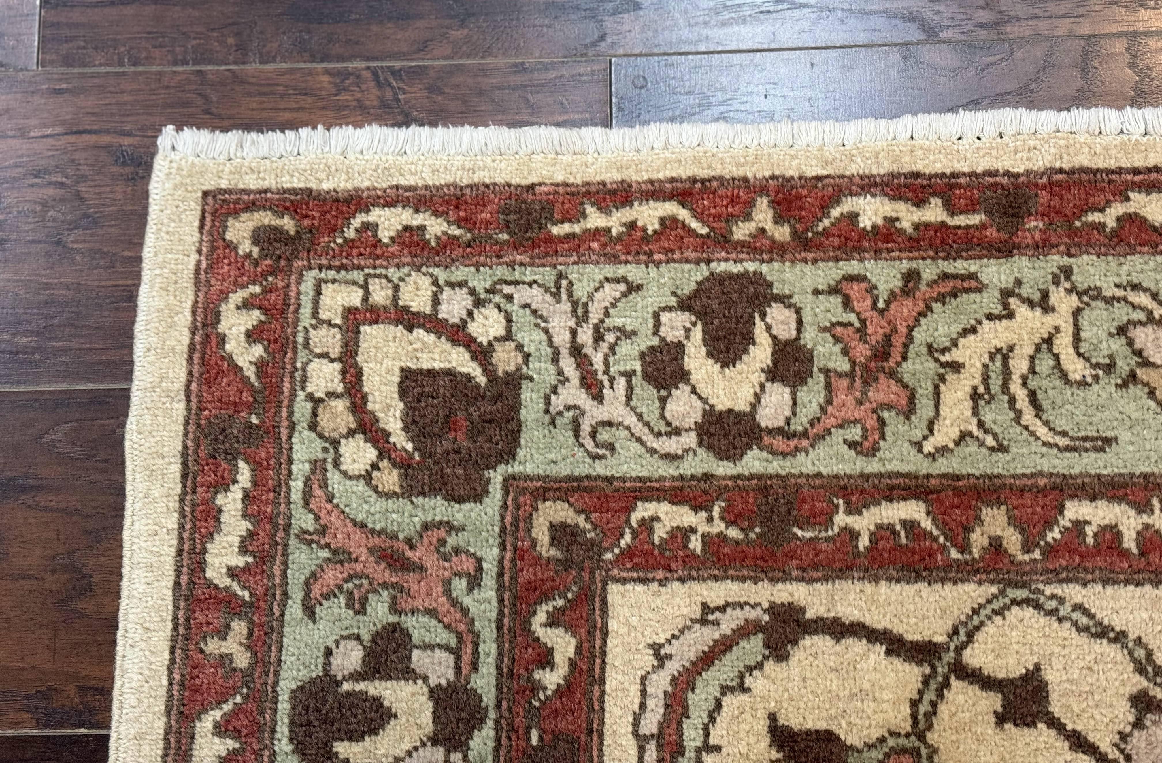 Indo Mahal Rug 4 x 5.6, Indian Handmade Wool Area Rug - Jewel Rugs