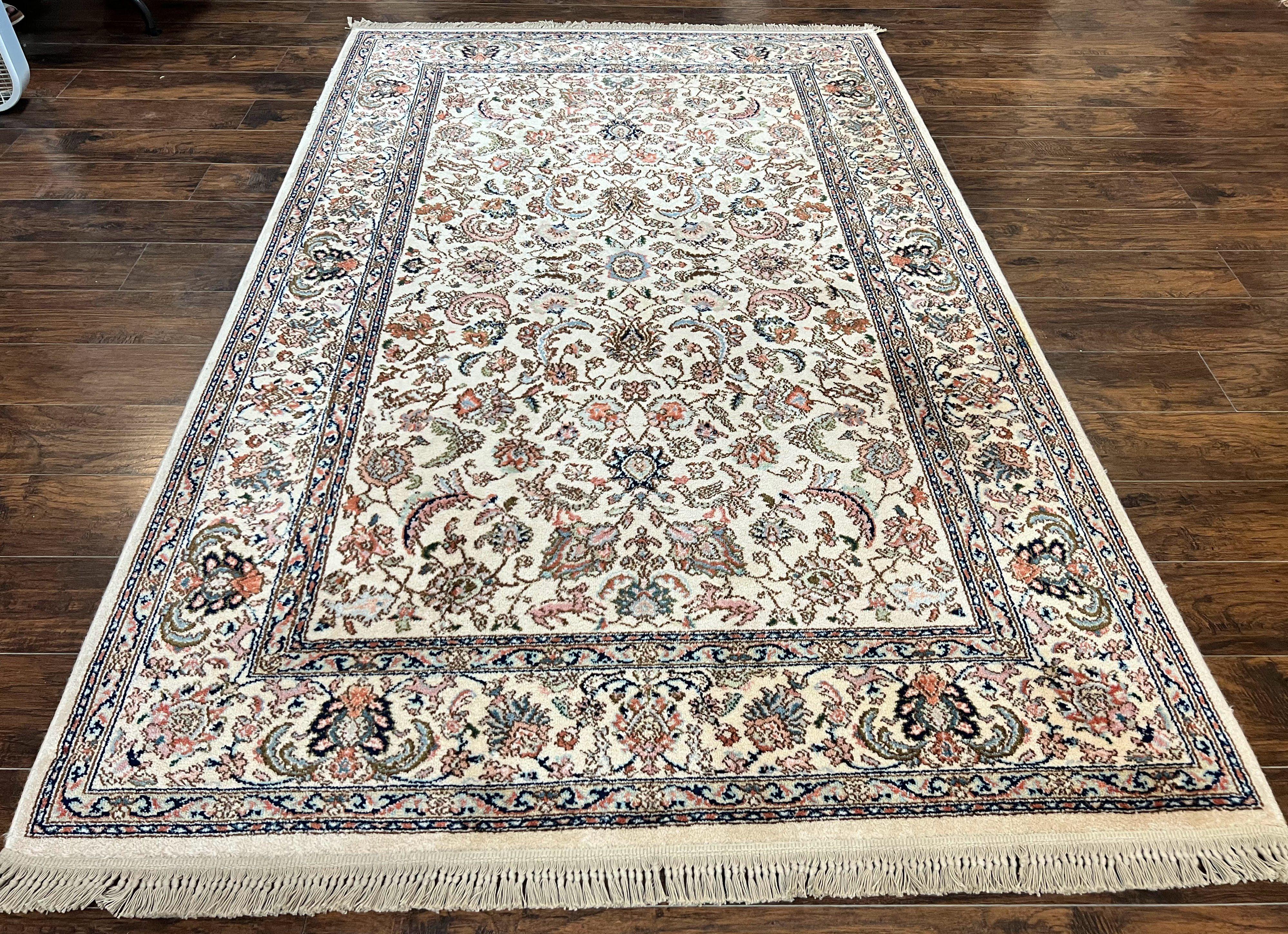 Karastan Rug 5.9 x 9, Tabrizz #738, Original 700 Series, 6x9 Wool Pile Karastan Carpet, Vintage Discontinued Karastan Area Rug, Ivory - Jewel Rugs