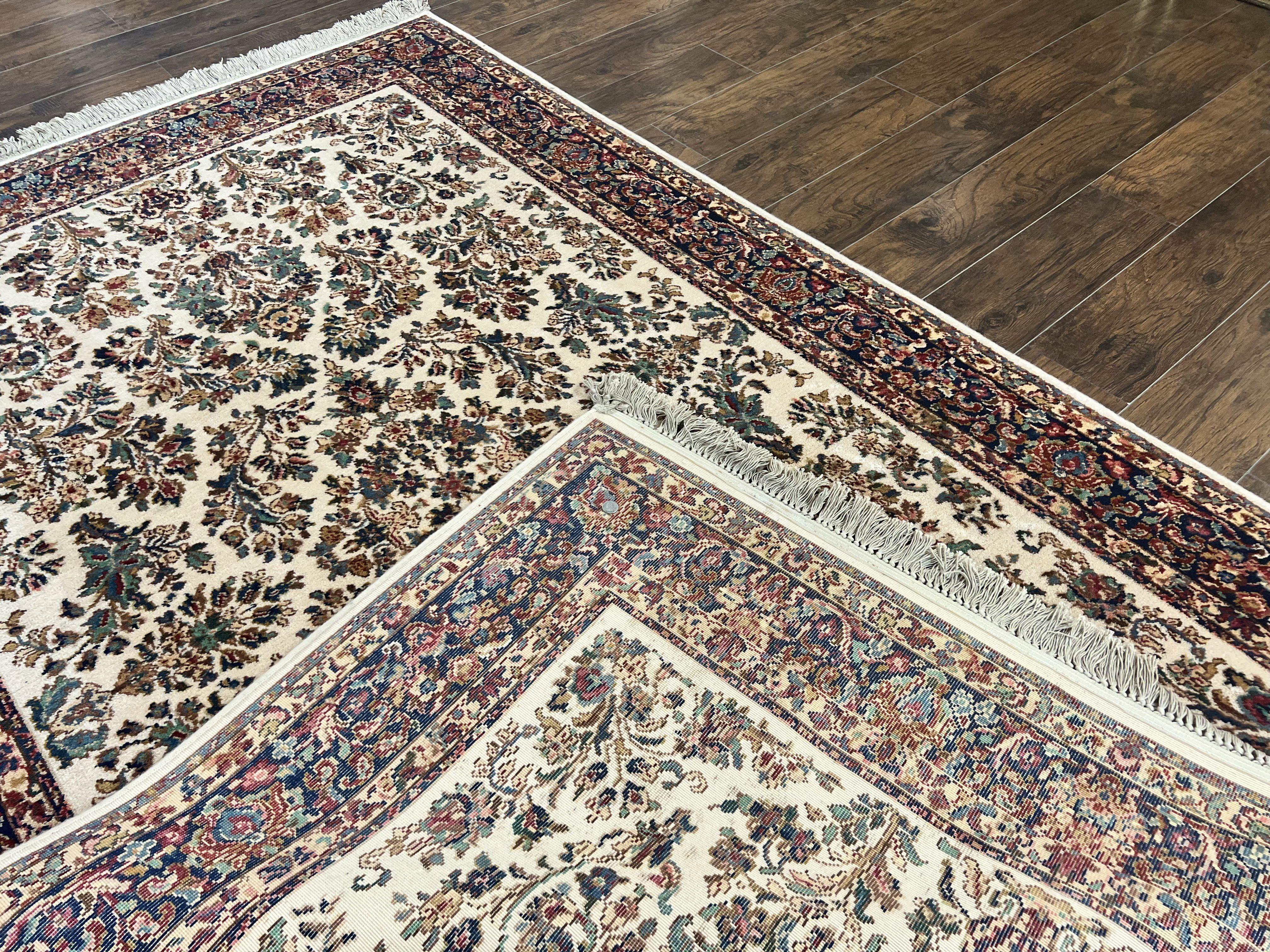 Karastan Rug 5.9 x 9, Ivory Sarouk #760, Wool Vintage Original Collection 700 Series - Jewel Rugs