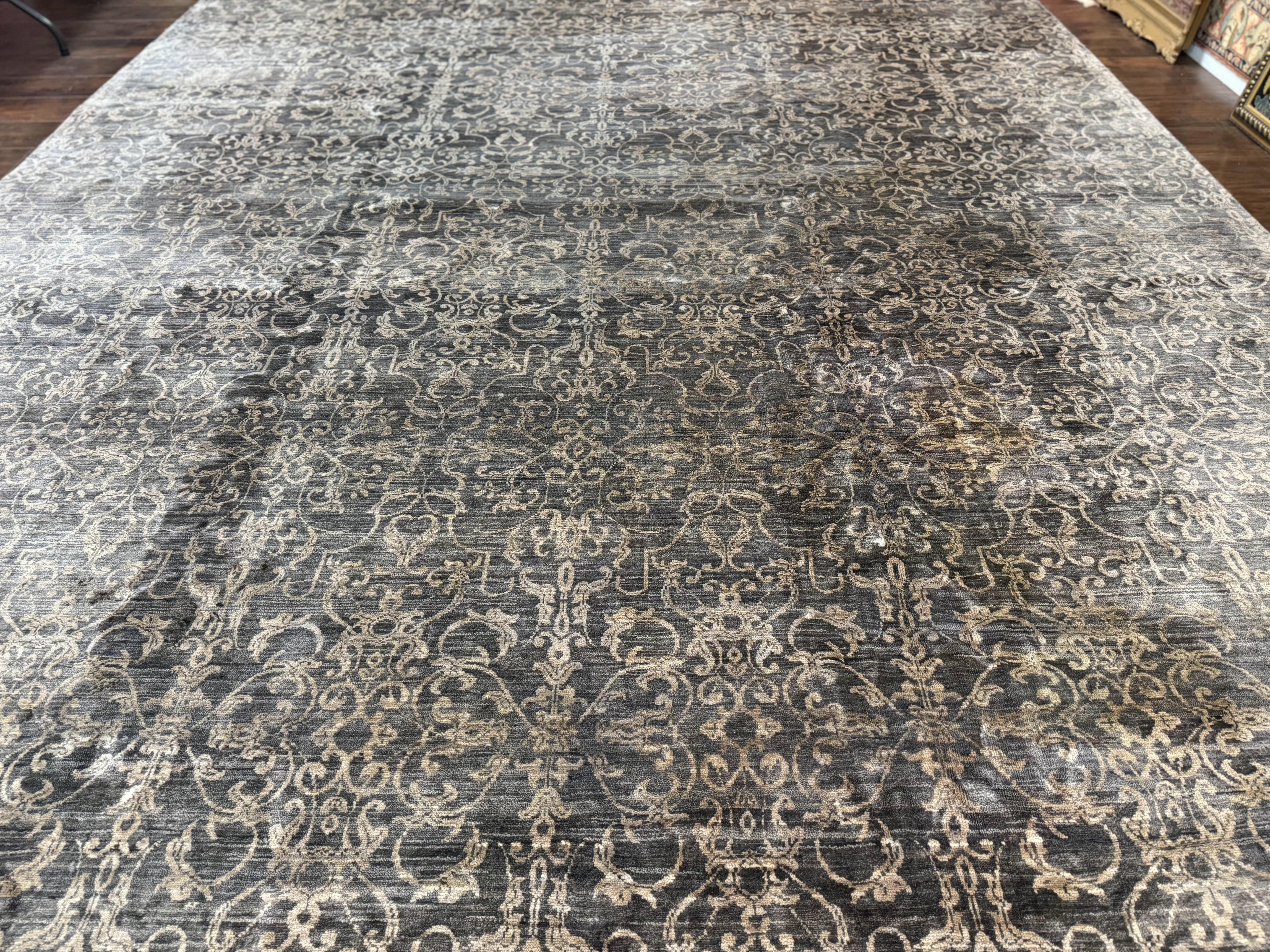 Large Palace Sized Indian Rug 11x18, Handmade Area Rug, Modern Contemporary - Jewel Rugs