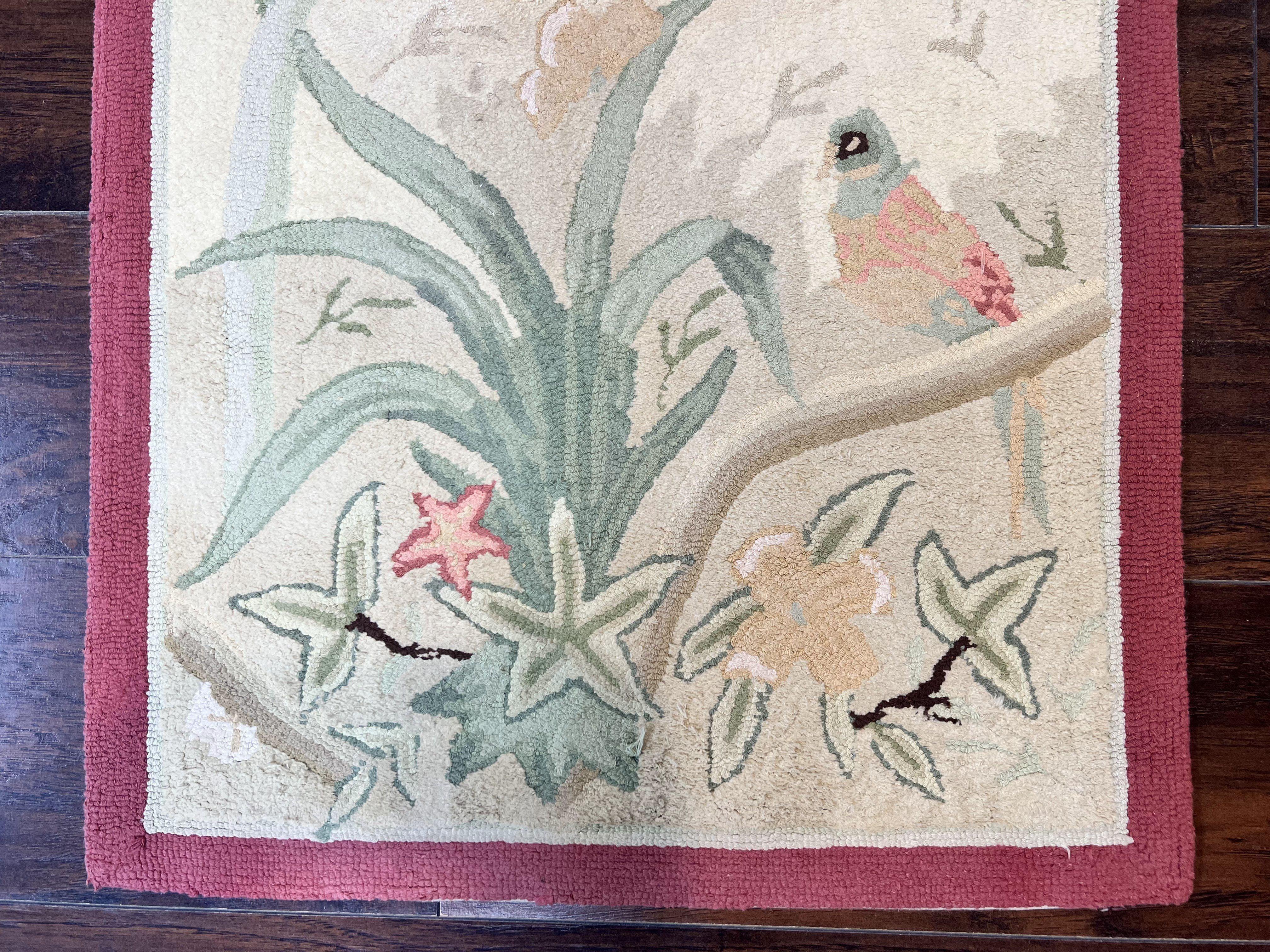 Chinese Hooked Runner Rug 2x8, Simple Design, Vintage, Birds, Rug for Hallway 2 x 8 ft - Jewel Rugs