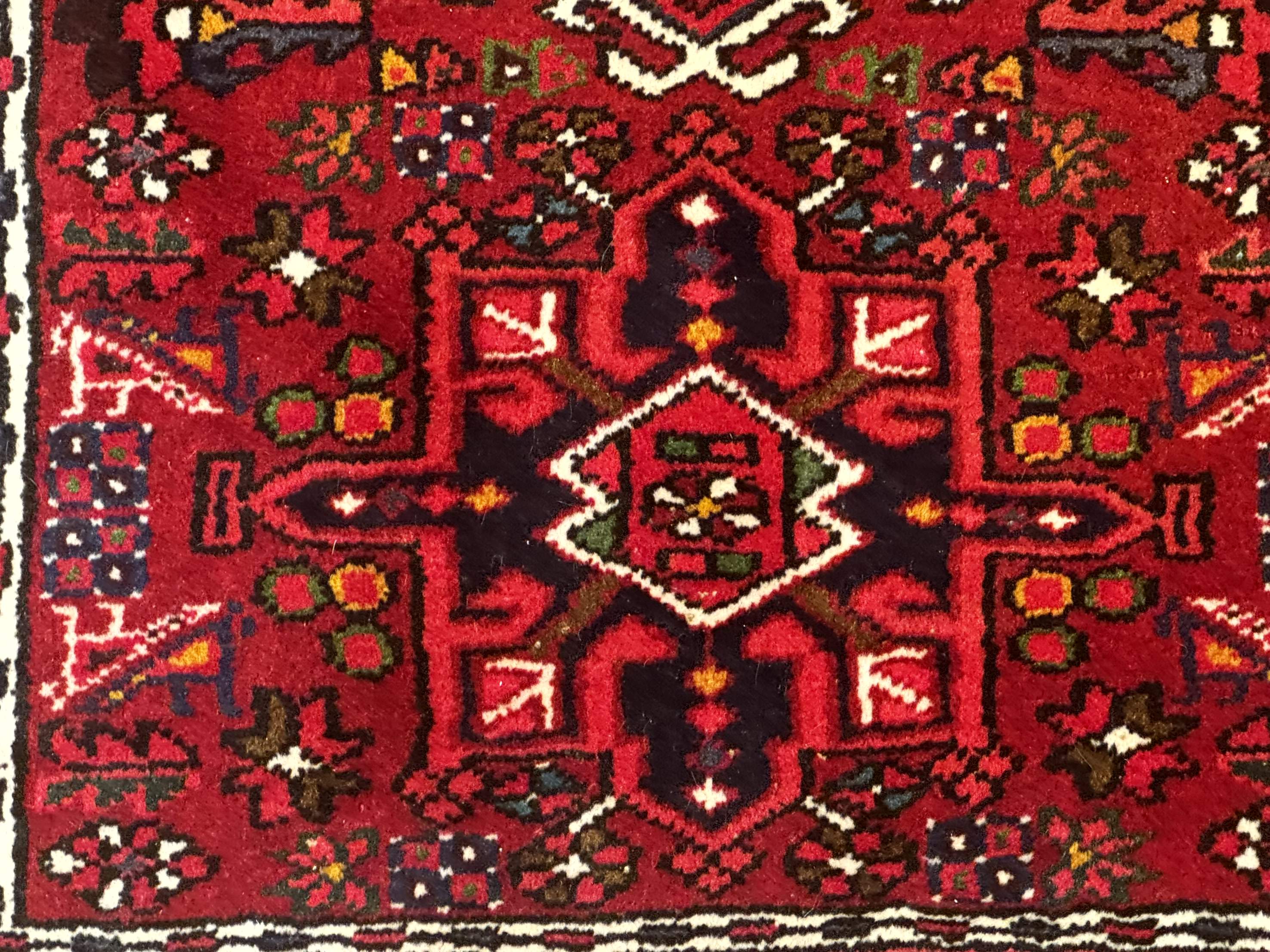 Persian Karajeh Runner Ruig 2 x 6.6, Tribal Runner, Red, Rustic, Short Runner, Geometric - Jewel Rugs