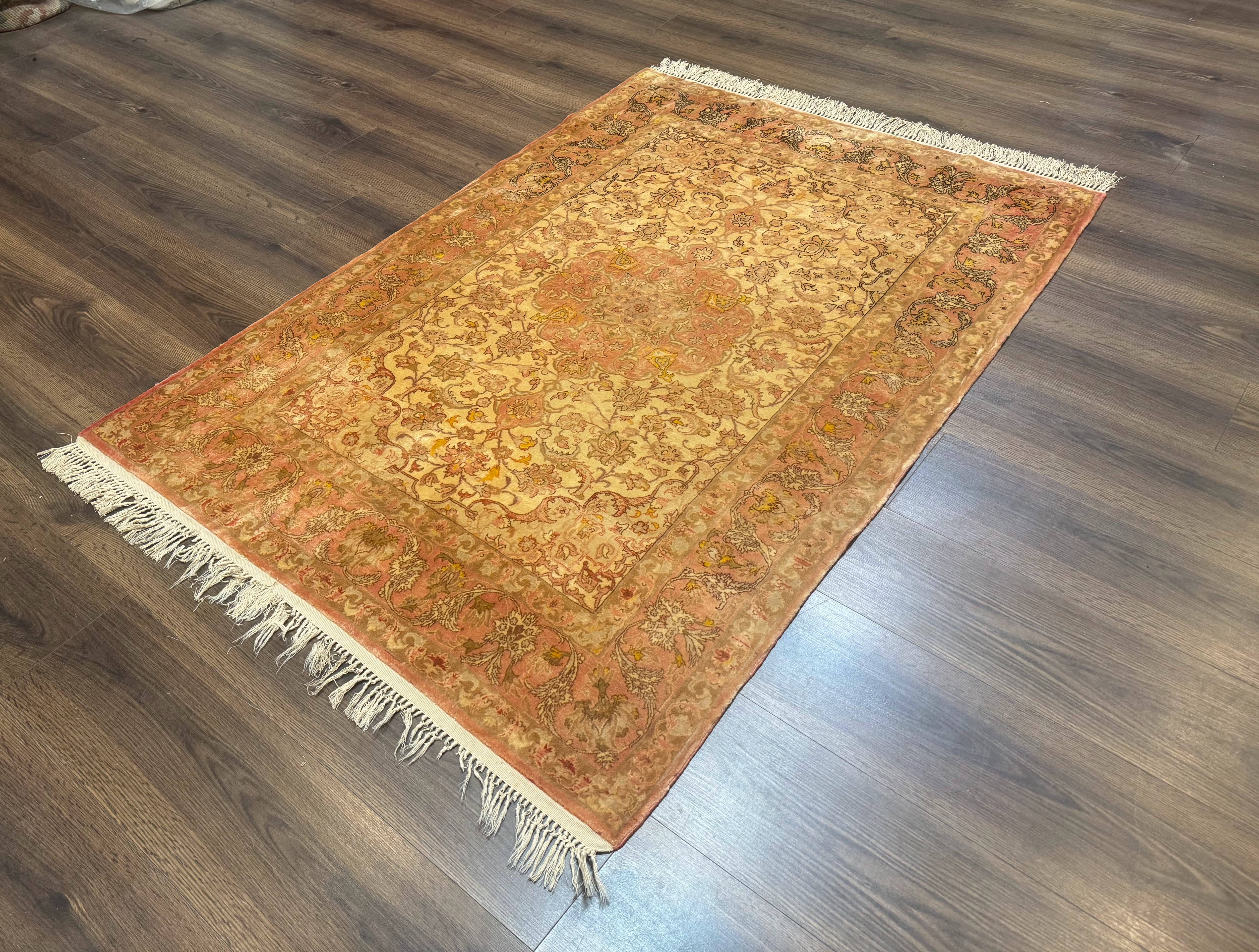 Persian Isfahan Rug 3x5 Fine 550 KPSI Kork Wool on Silk - Jewel Rugs