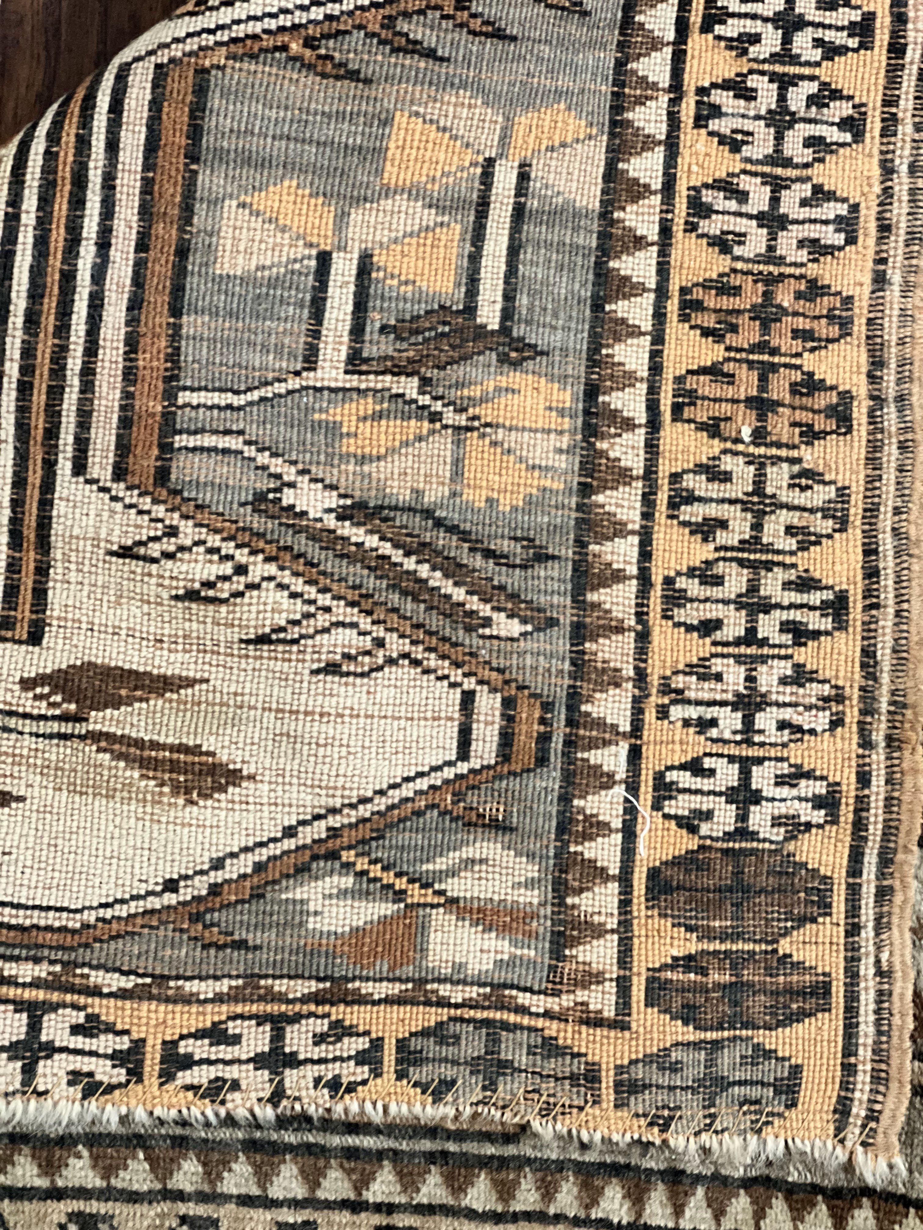 Turkish Kazak Rug 3x3, Wool Hand Knotted Antique Carpet, 3ft Square Area Rug, Boho Rug, Small Geometric Rug - Jewel Rugs