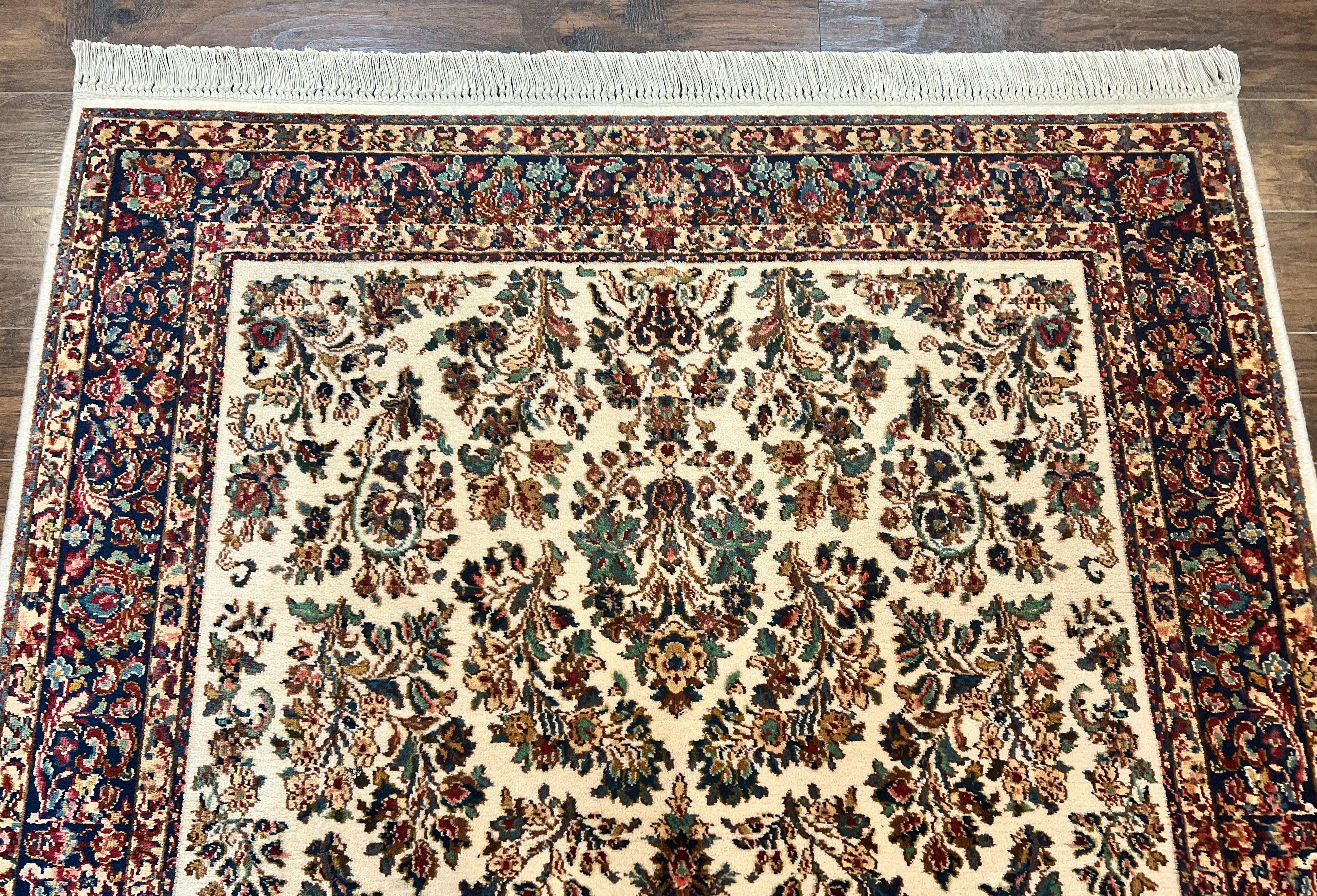 Karastan Rug 5.9 x 9, Ivory Sarouk #760, Wool Vintage Original Collection 700 Series - Jewel Rugs