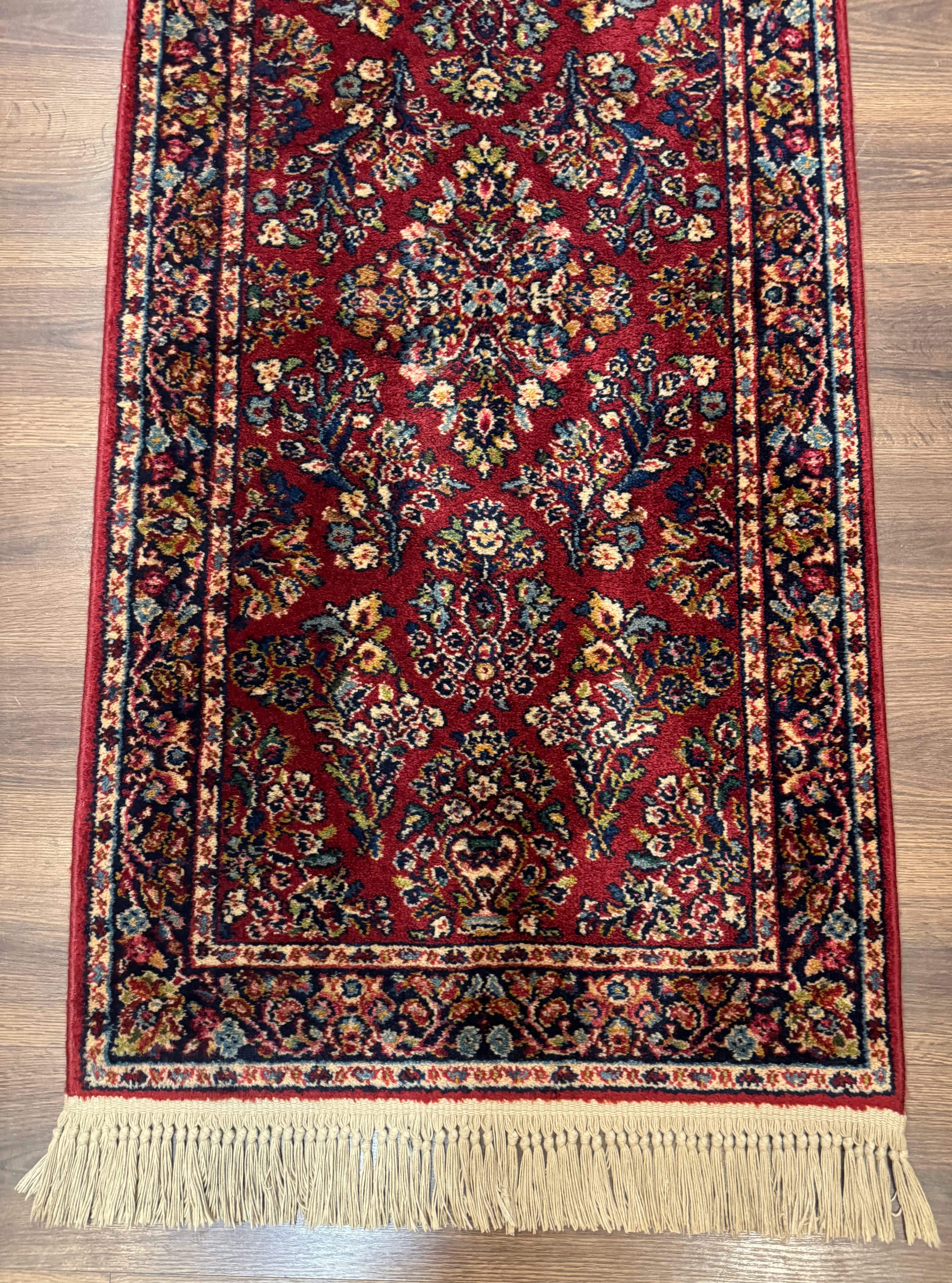 Karastan Runner Rug 2.6 x 8.6, Red Sarouk #785, Original 700 Series, Wool, Rare - Jewel Rugs