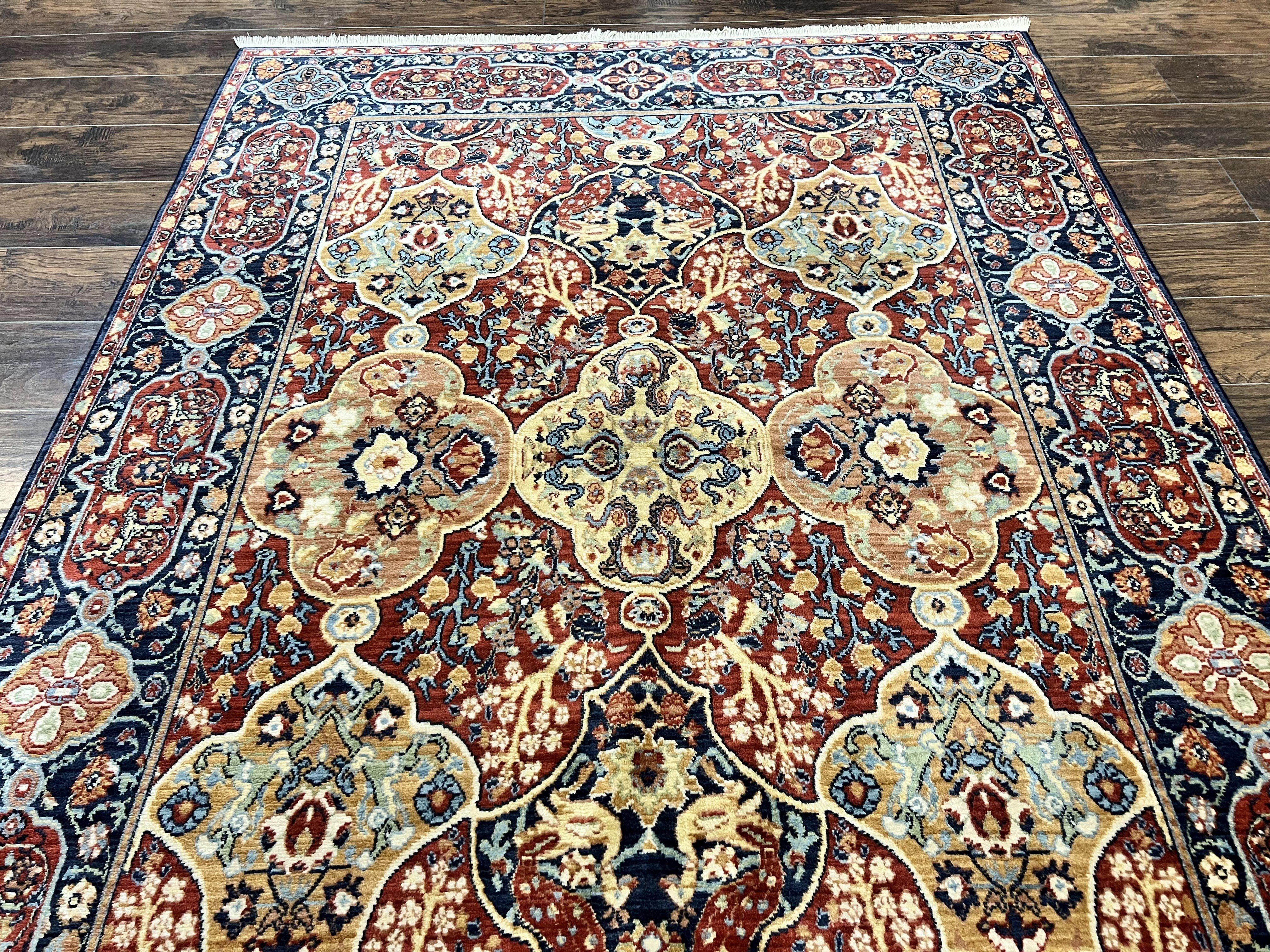 Karastan Rug 6x8, English Manor Hampton Court 2120, Discontinued Wool Pile, Vintage Medium Sized Area Rug - Jewel Rugs