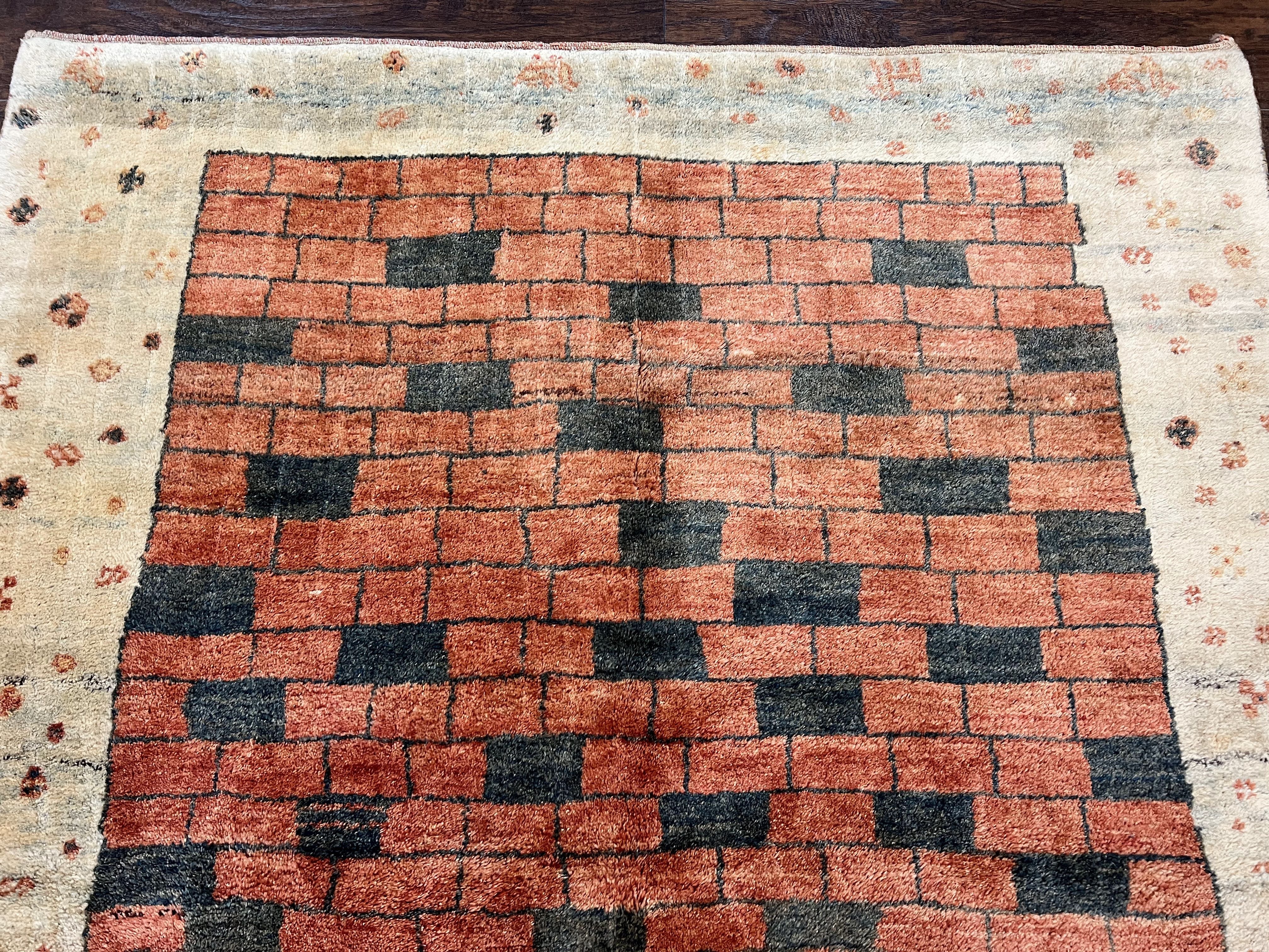 Persian Gabbeh Rug 6x8 ft, Wool Handmade Tribal Rug - Jewel Rugs