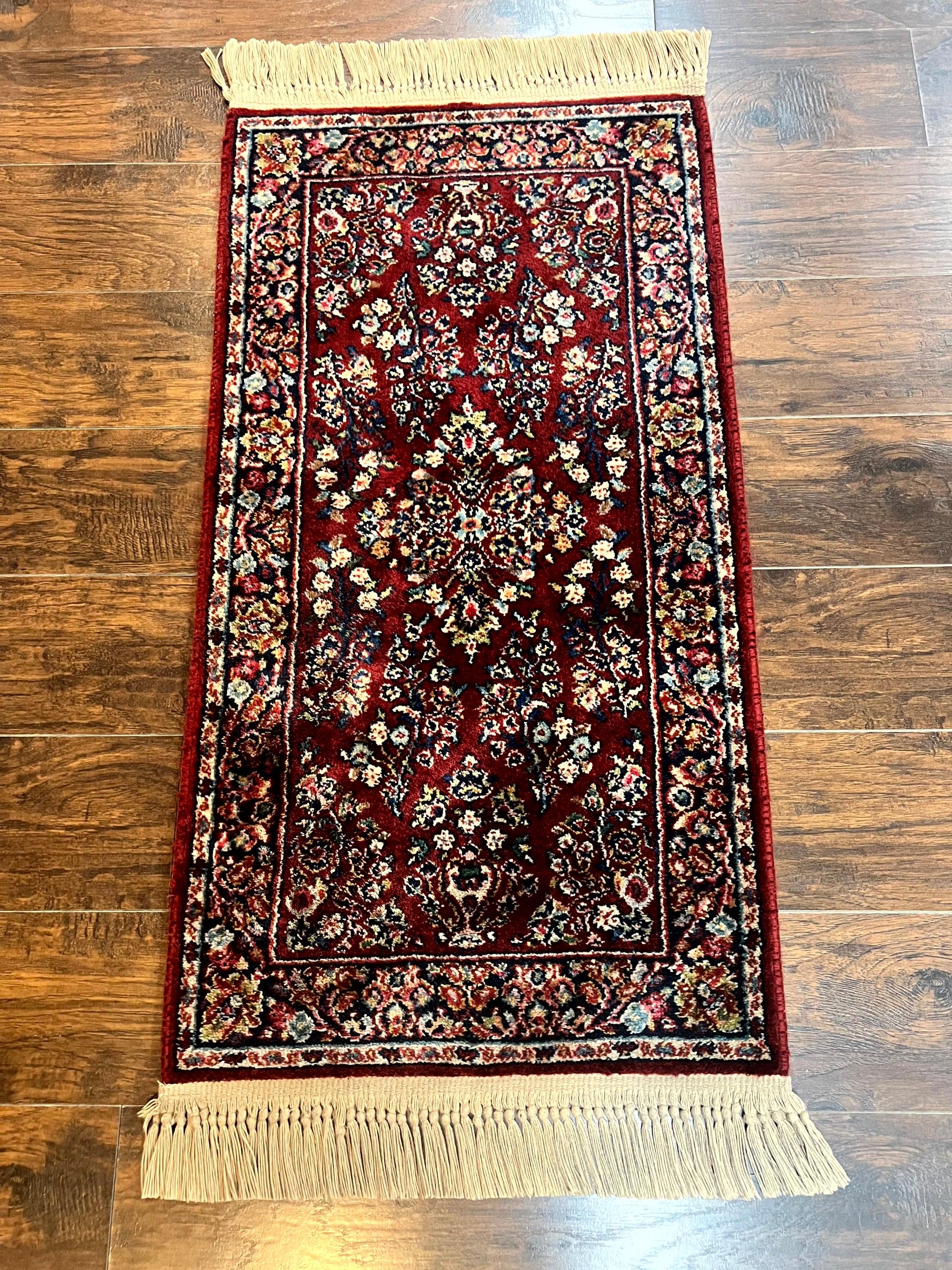 Small Karastan Rug 2x4 Red Sarouk #785, Karastan Wool Pile Rug, Original 700 Series, Discontinued Vintage Karastan Carpet - Jewel Rugs