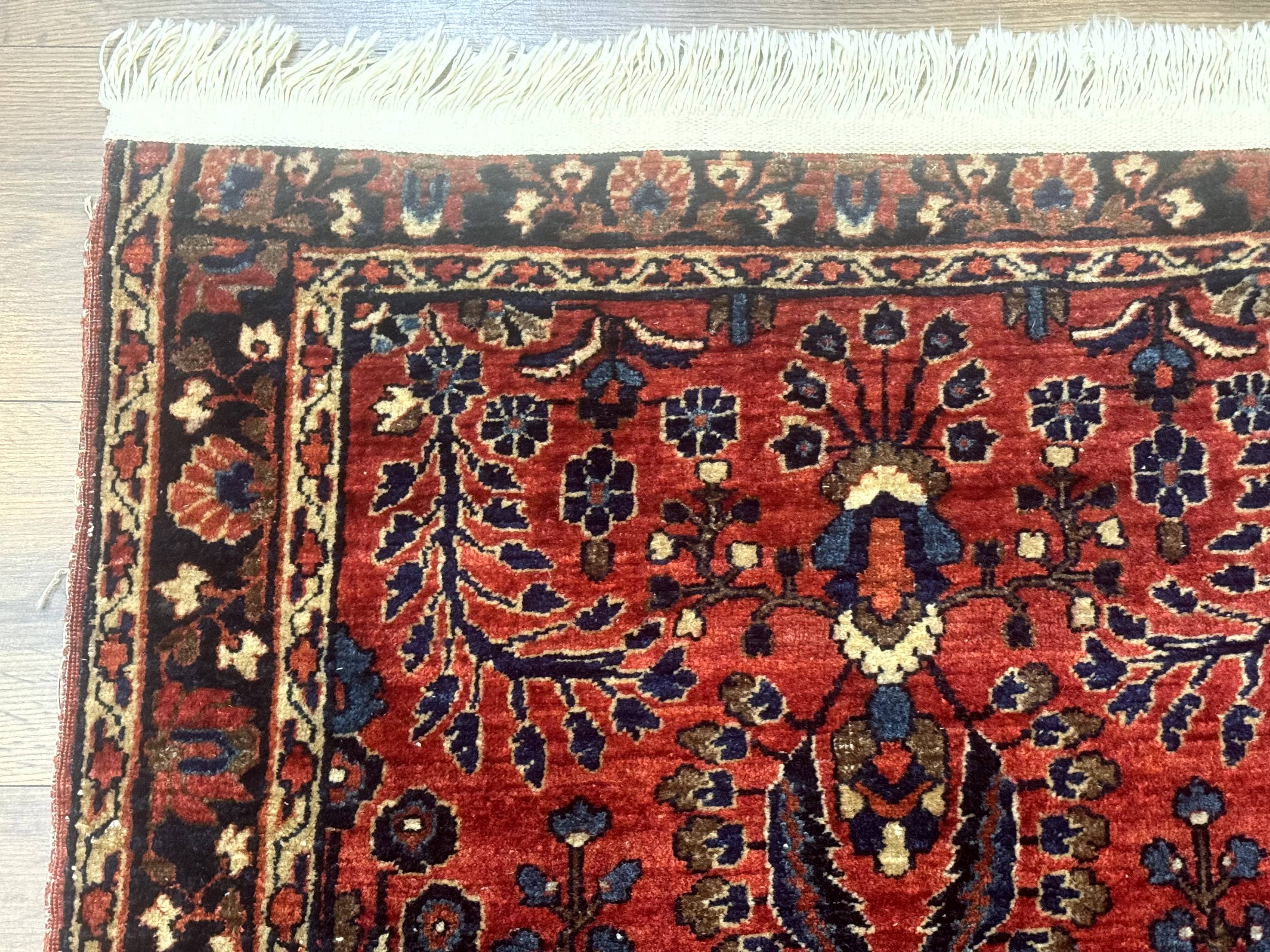 Small Red Persian Sarouk Rug 2.7 x 4.9, Floral, Antique - Jewel Rugs