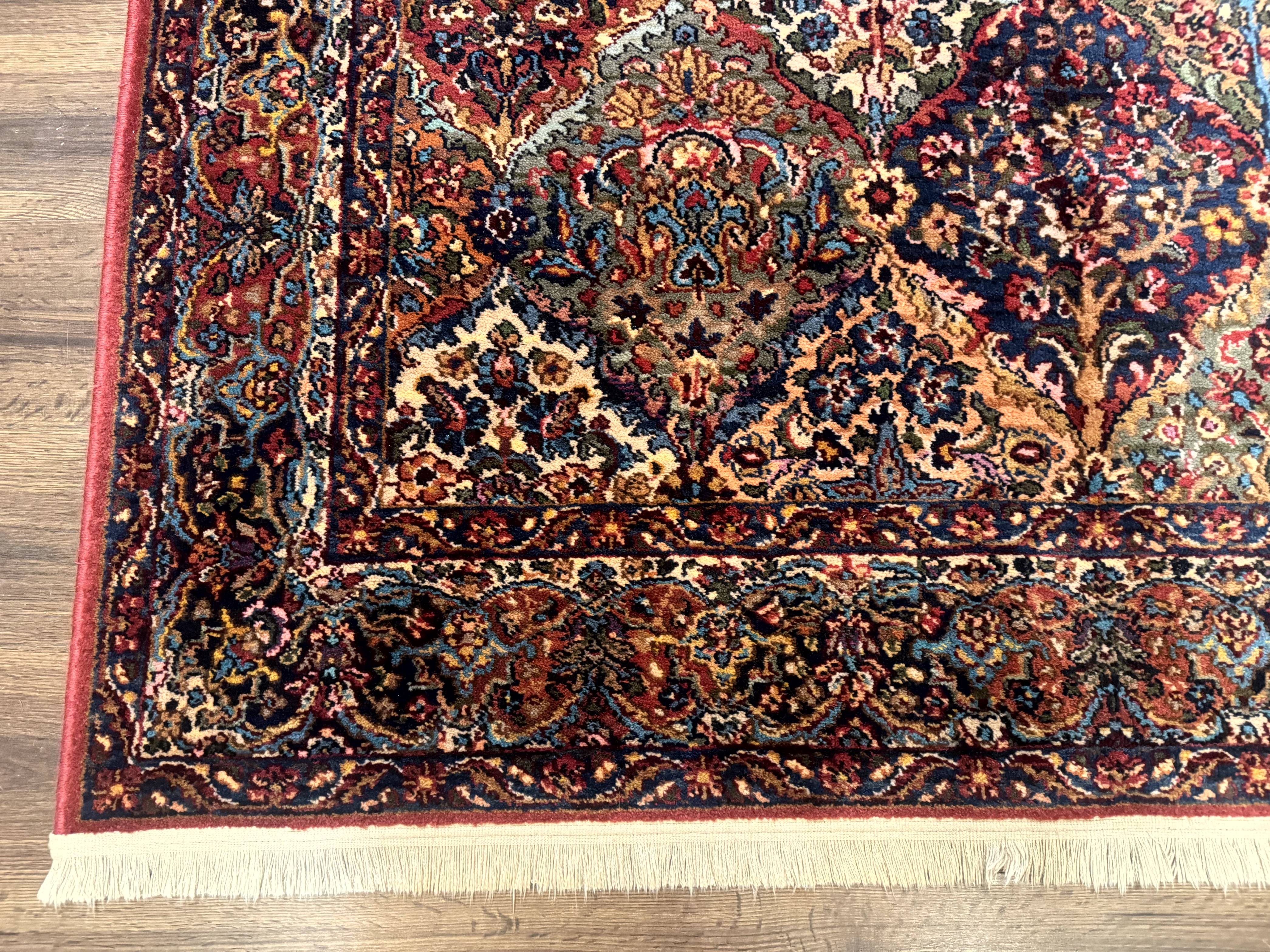 Karastan Rug 5.9 x 9, Multicolor Panel Kirman Rug #717, Wool Original Karastan Collection 700 Series - Jewel Rugs