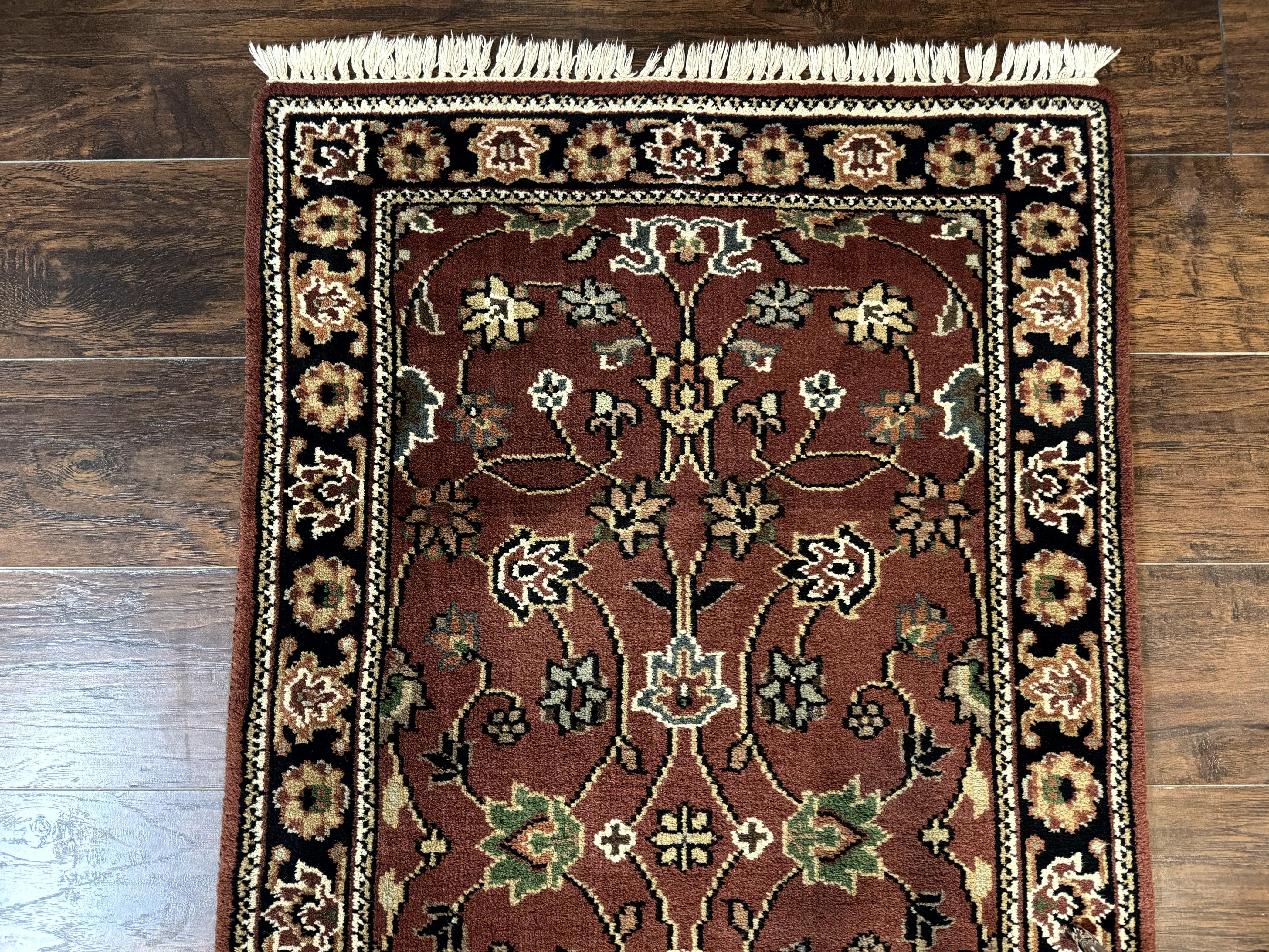Indo Persian Sarouk Runner Rug 2.8 x 20 ft Runner for Hallway, Long Runner Rug, Handmade - Jewel Rugs