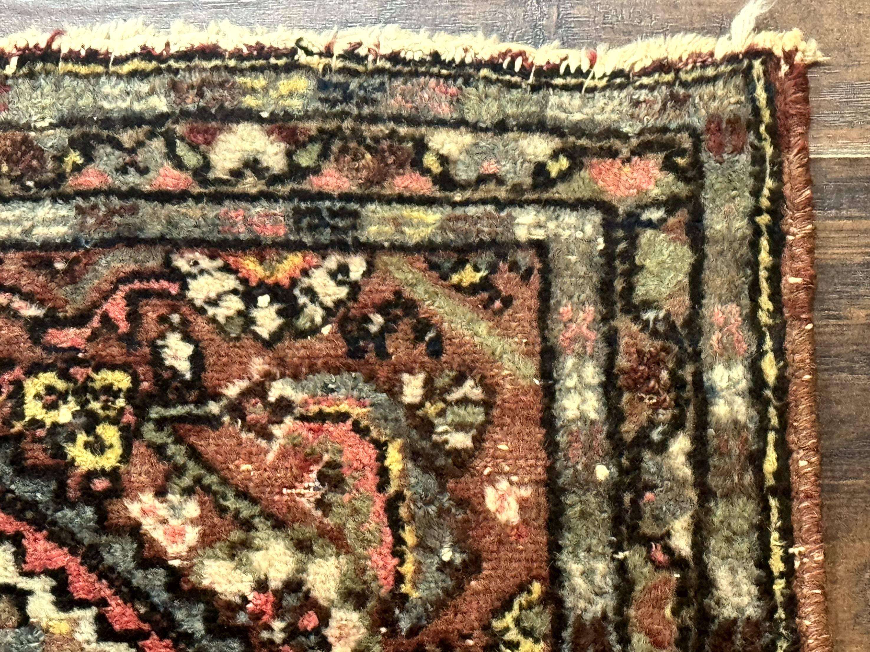 Small Persian Rug 2 x 2.5, Antique Tribal Rug, 1920s Persian Carpet, Wool Handmade - Jewel Rugs