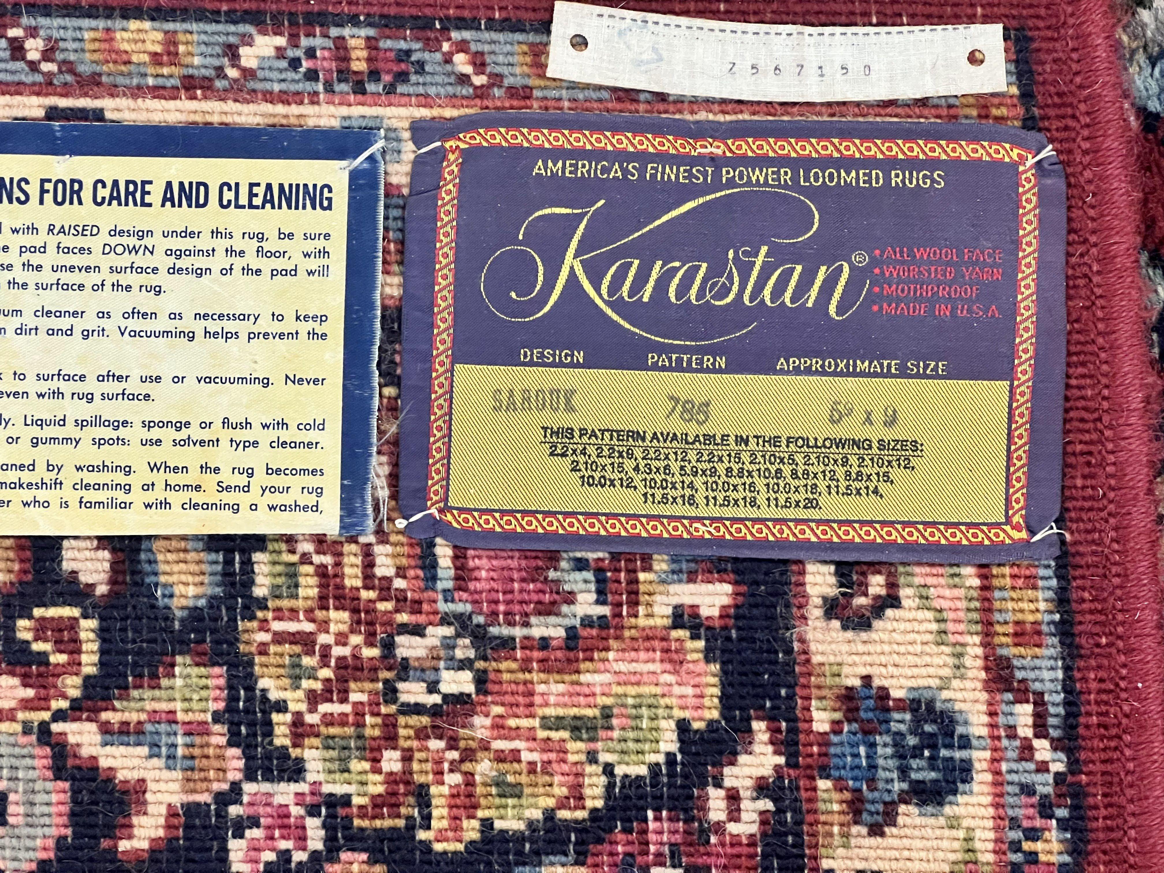 Karastan Rug 5.9 x 9 Red Sarouk #785, Wool Karastan Carpet, Original 700 Series, Vintage Karastan Oriental Rug Discontinued - Jewel Rugs