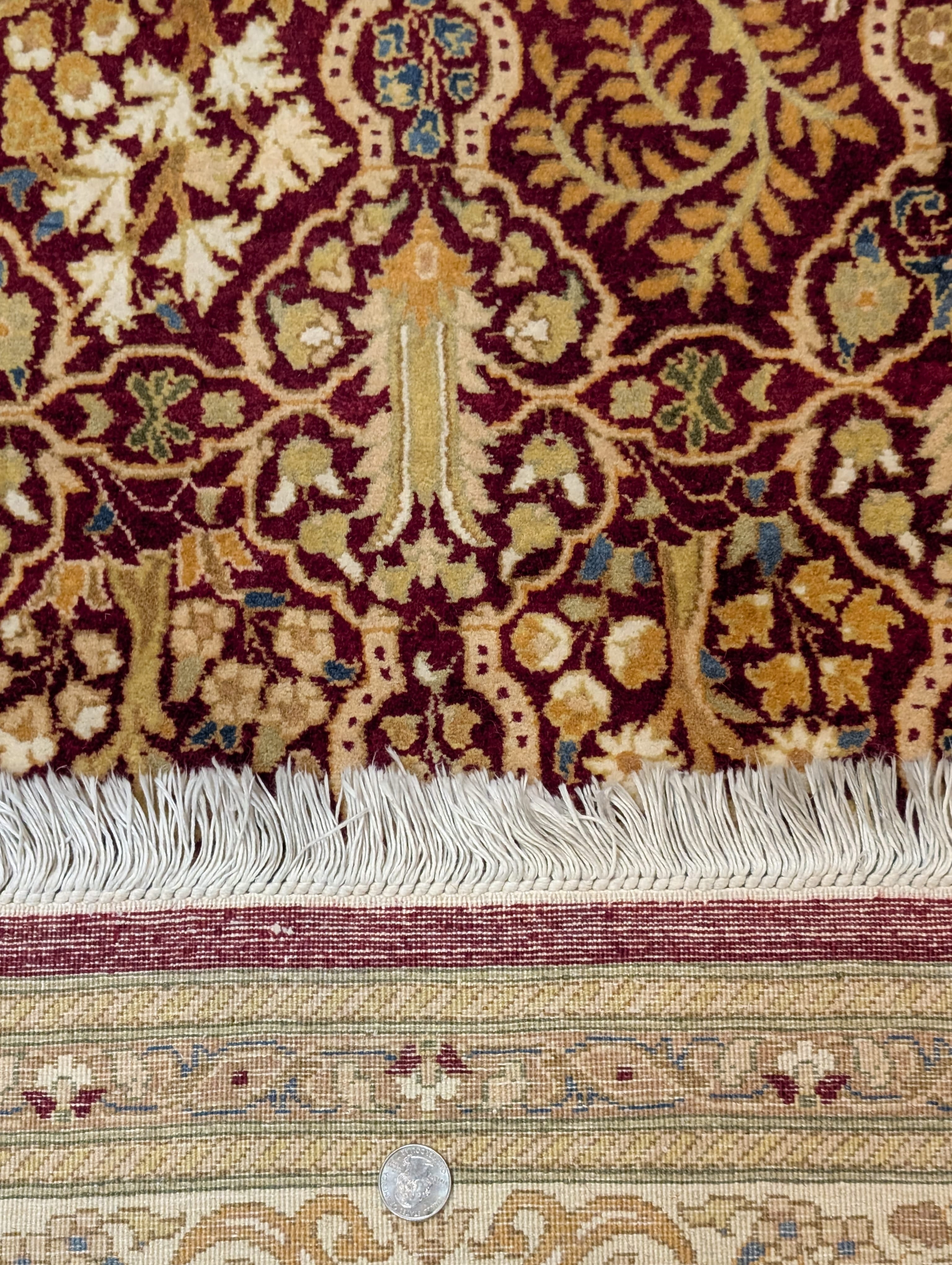 Pak Persian Runner 3 x 9 ft, Allover Pattern Wool Carpet, Dark Red, 225 KPSI - Jewel Rugs