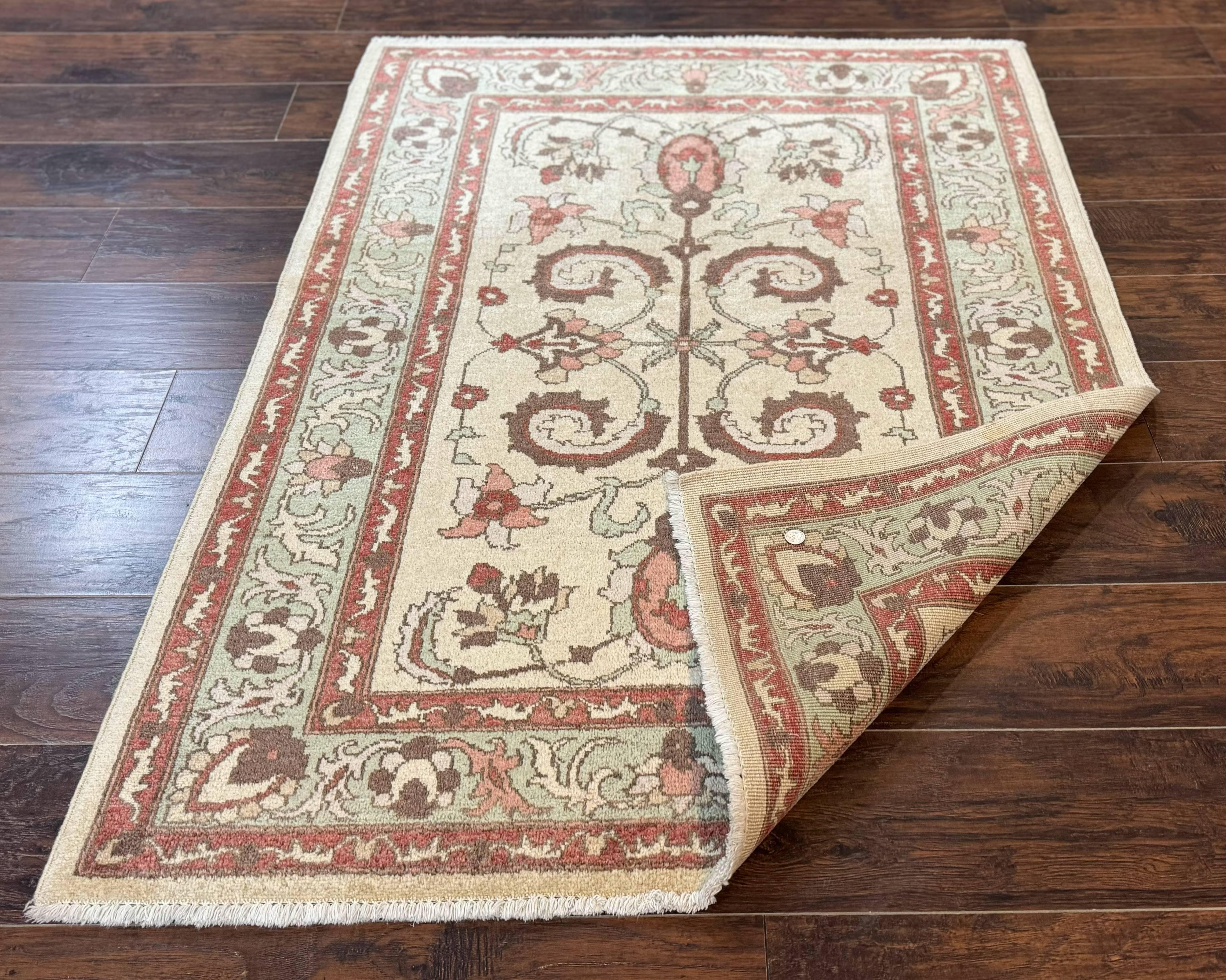 Indo Mahal Rug 4 x 5.6, Indian Handmade Wool Area Rug - Jewel Rugs