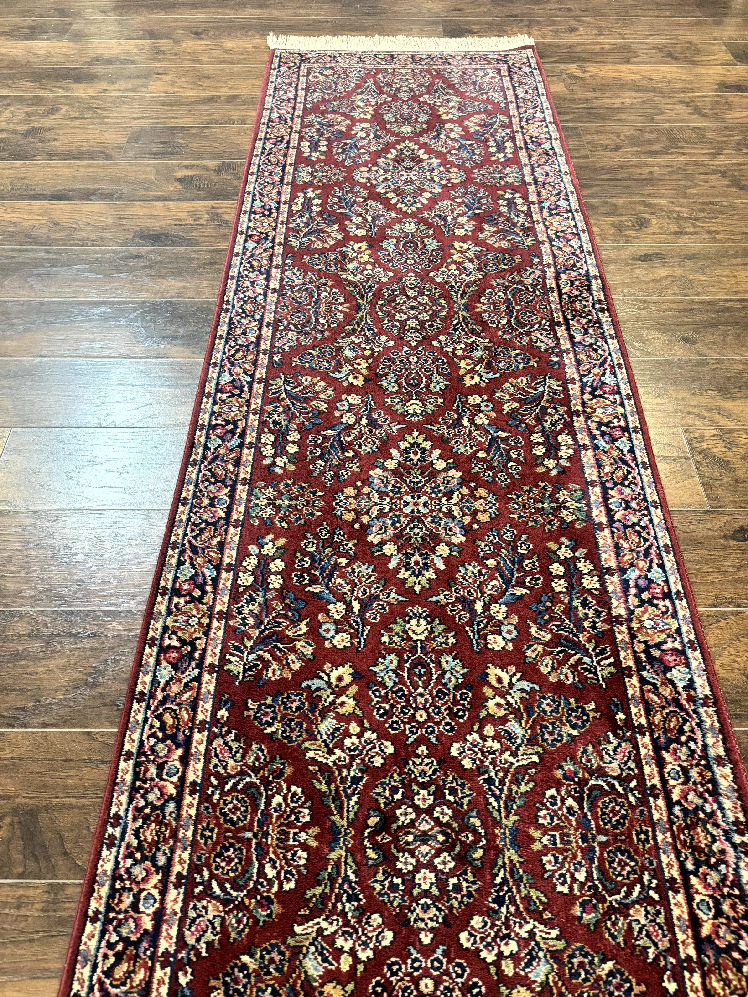 Karastan Runner Rug 3x12 Red Sarouk #785, Original 700 Series, 2.10 x 12 ft Runner, Wool Karastan Runner Rug, Rare - Jewel Rugs
