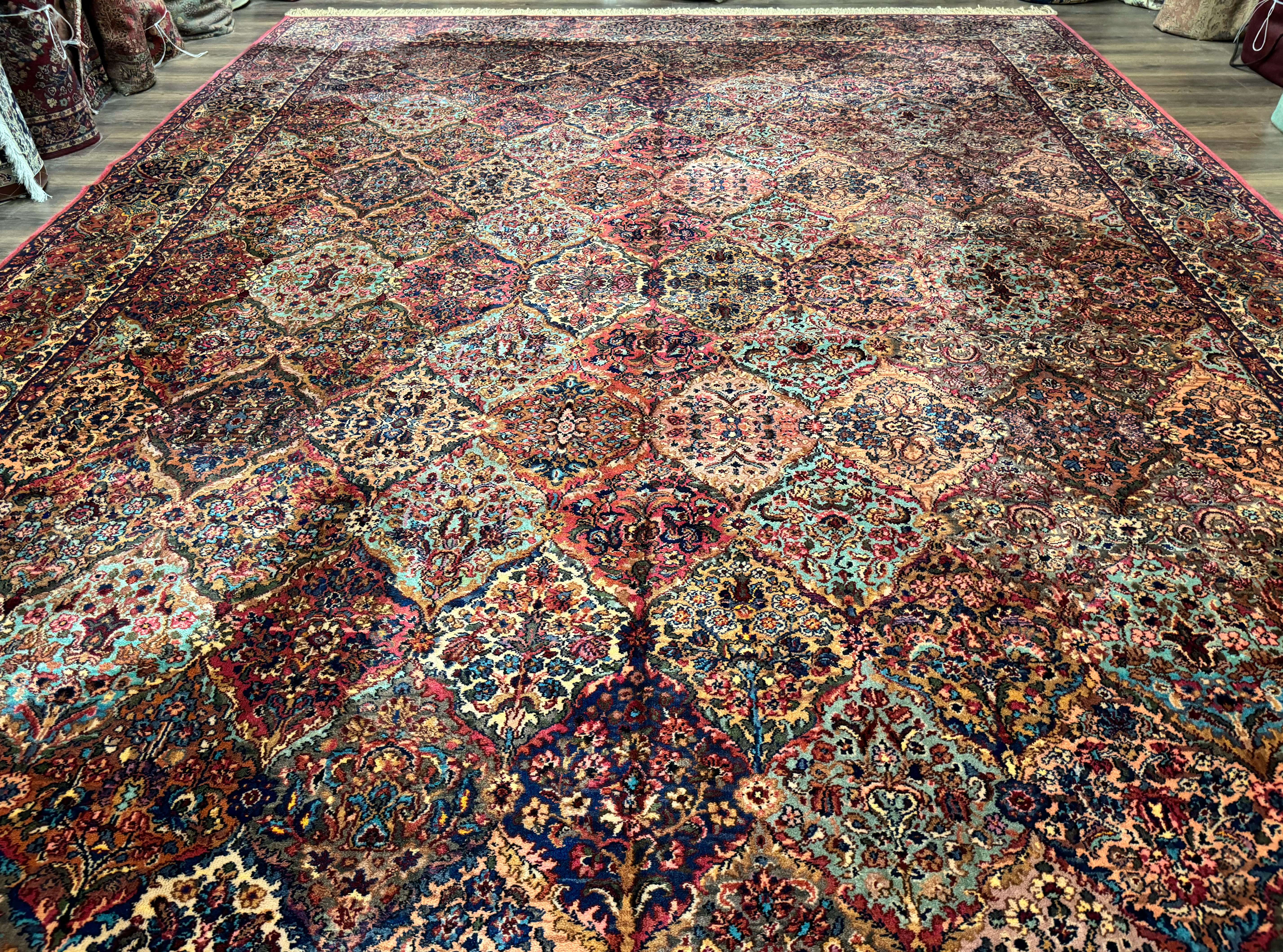 12x16 Karastan Multicolor Panel Kirman Rug #717, Rare Palace Size Wool Original 700 Series - Jewel Rugs