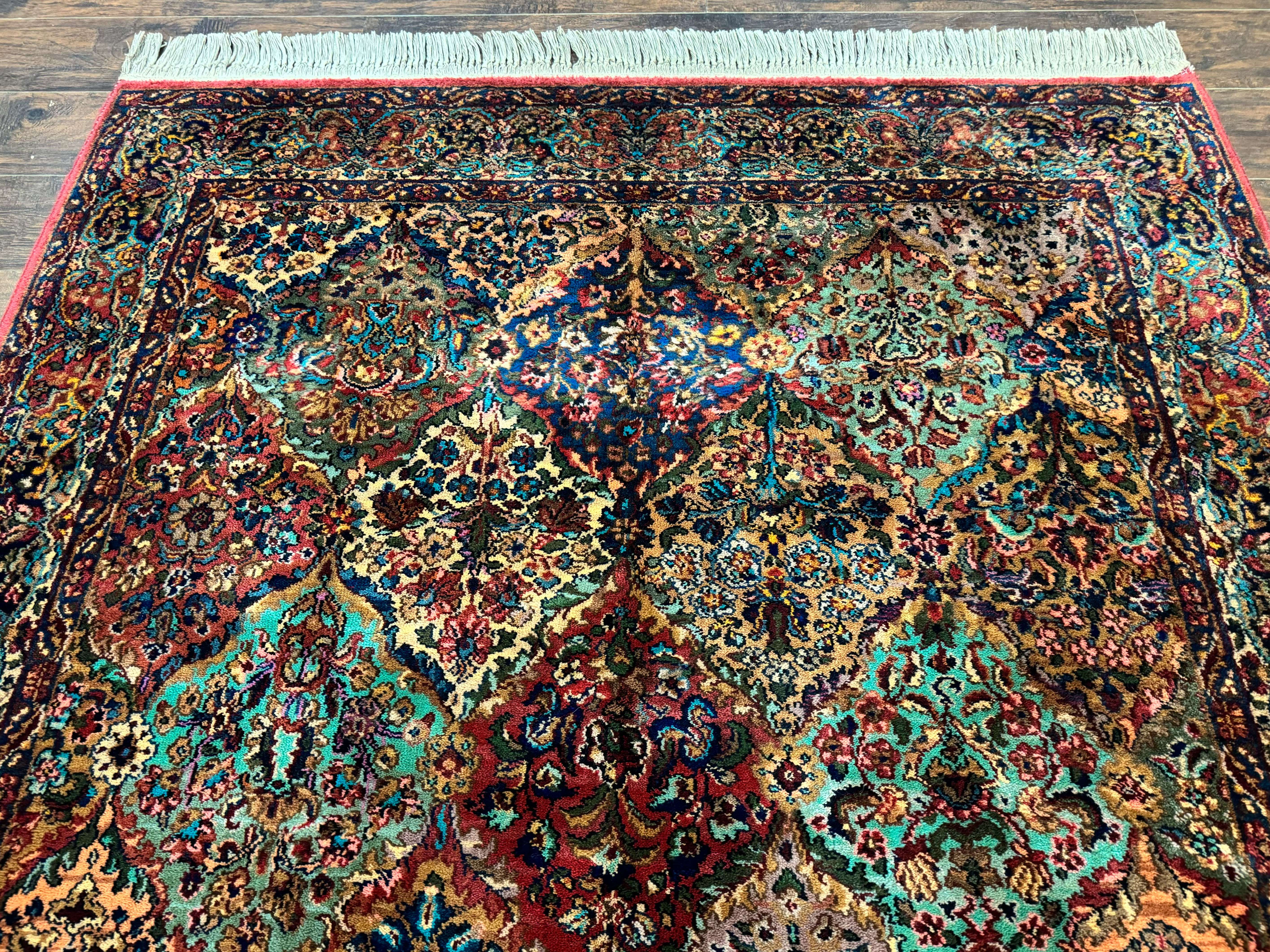 5.9 x 9 Karastan Rug Multicolor Panel Kirman #717, Original 700 Series, Wool - Jewel Rugs