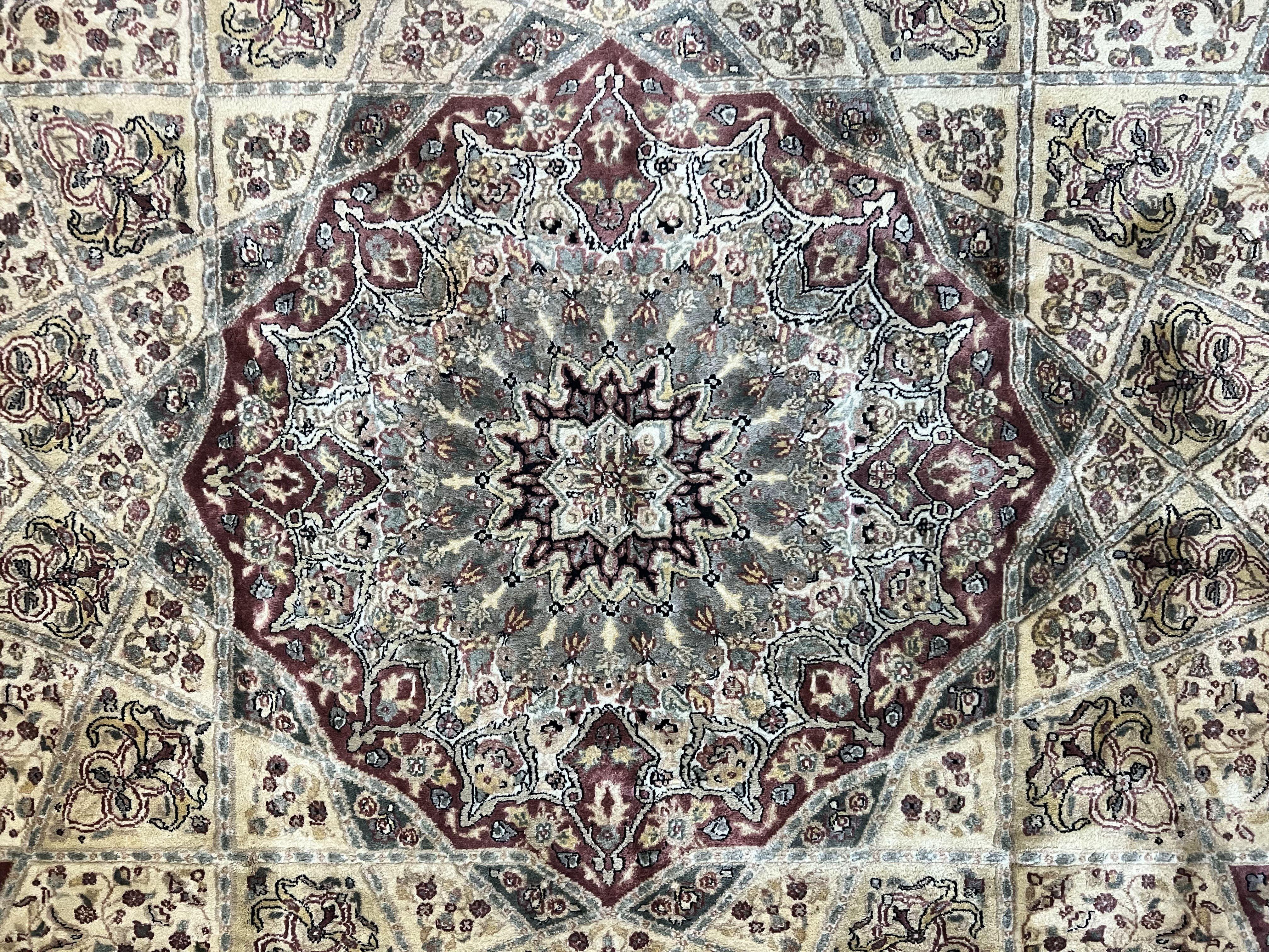 Indo Persian Rug 8x10, Dome Design, 210 KPSI, Handmade Vintage Wool Rug - Jewel Rugs