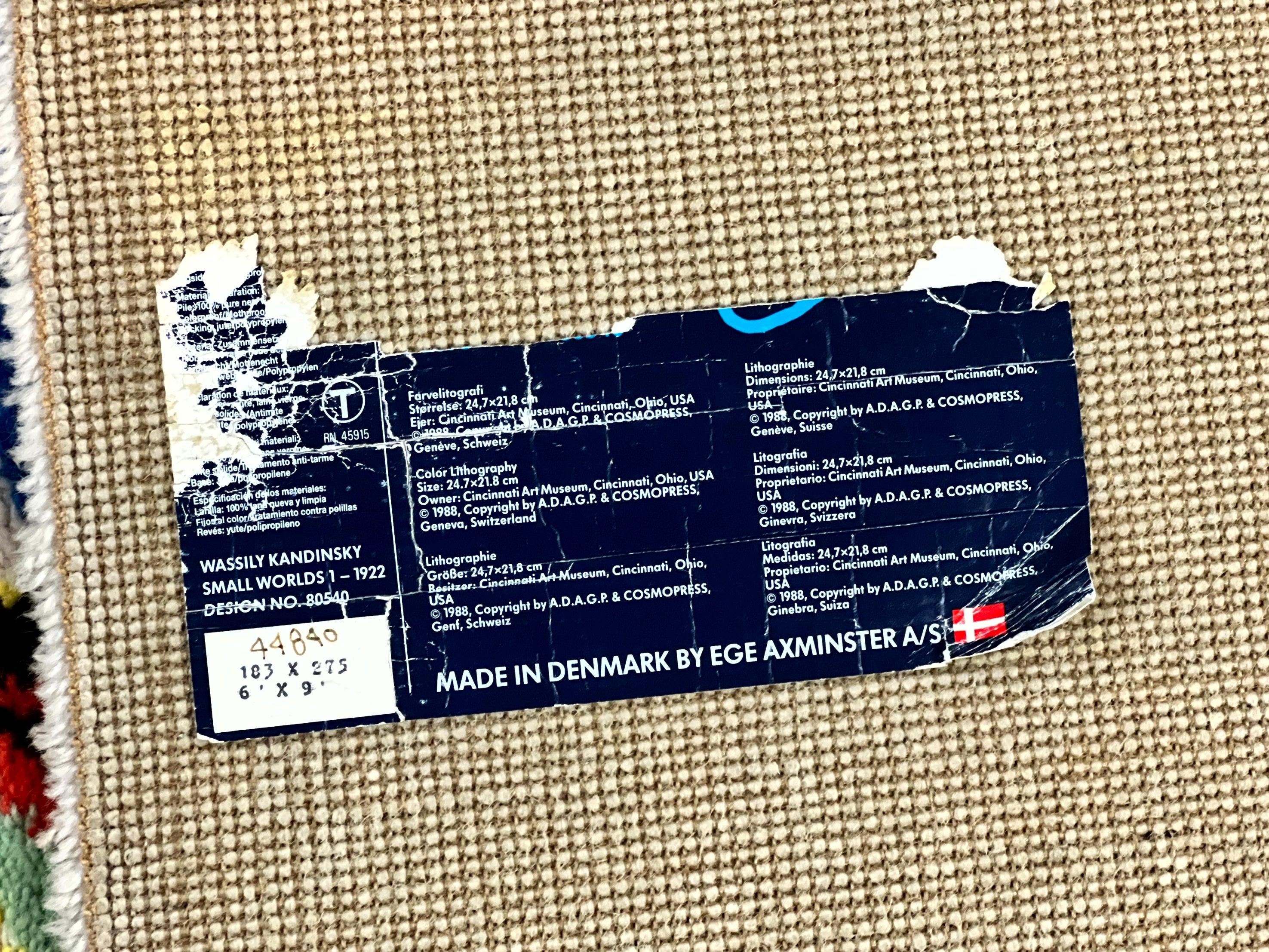 Danish Rya Shag Rug 6x9, EGE Axminster Carpet, Ivory, Modern Abstract Rug, Signed by Designer - Jewel Rugs