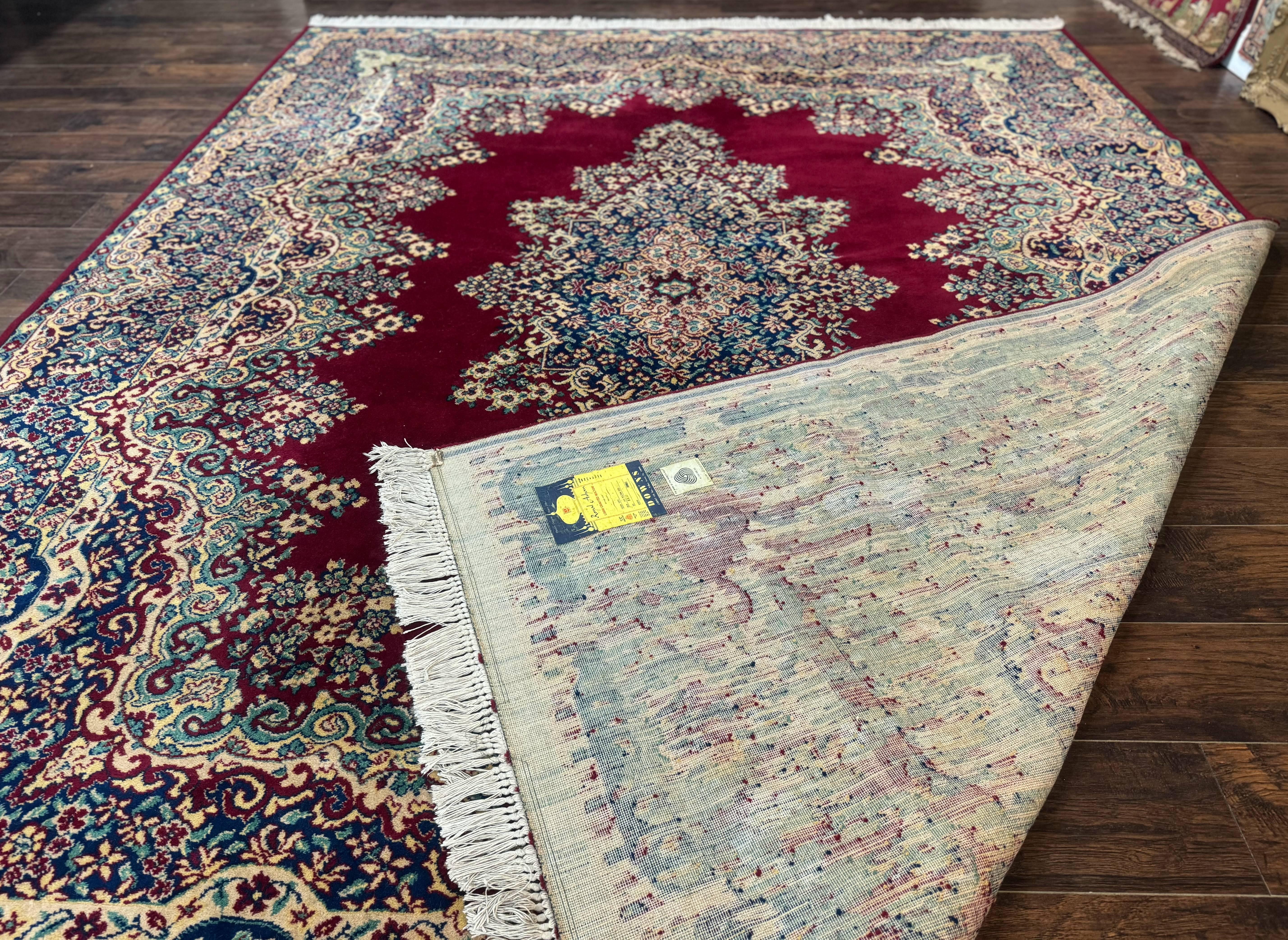 Power Loomed Persian Oriental Rug 9x12, Vintage Wool Pile, Kirman Design - Jewel Rugs