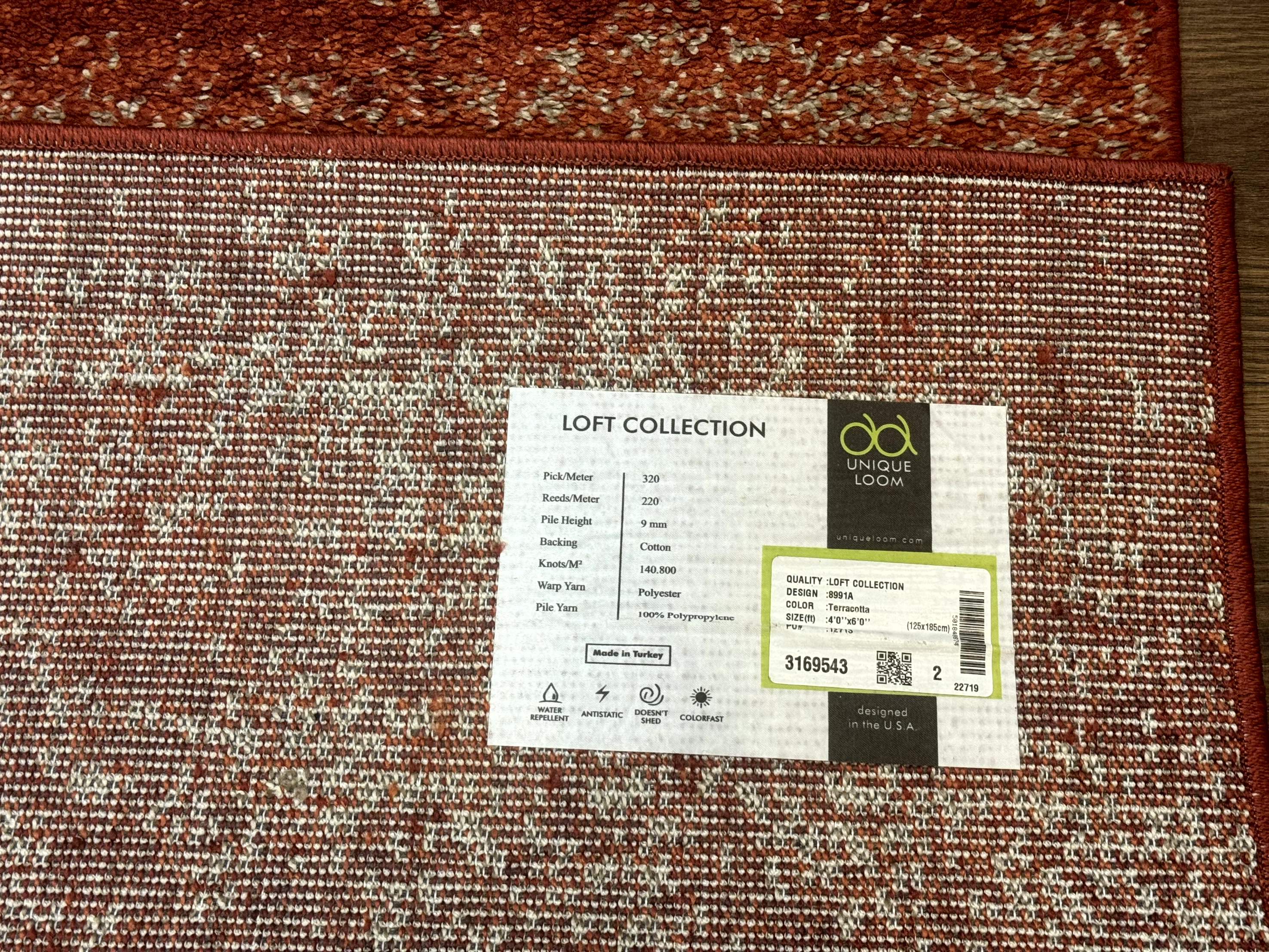 Terracotta Area Rug 4x6 - Jewel Rugs