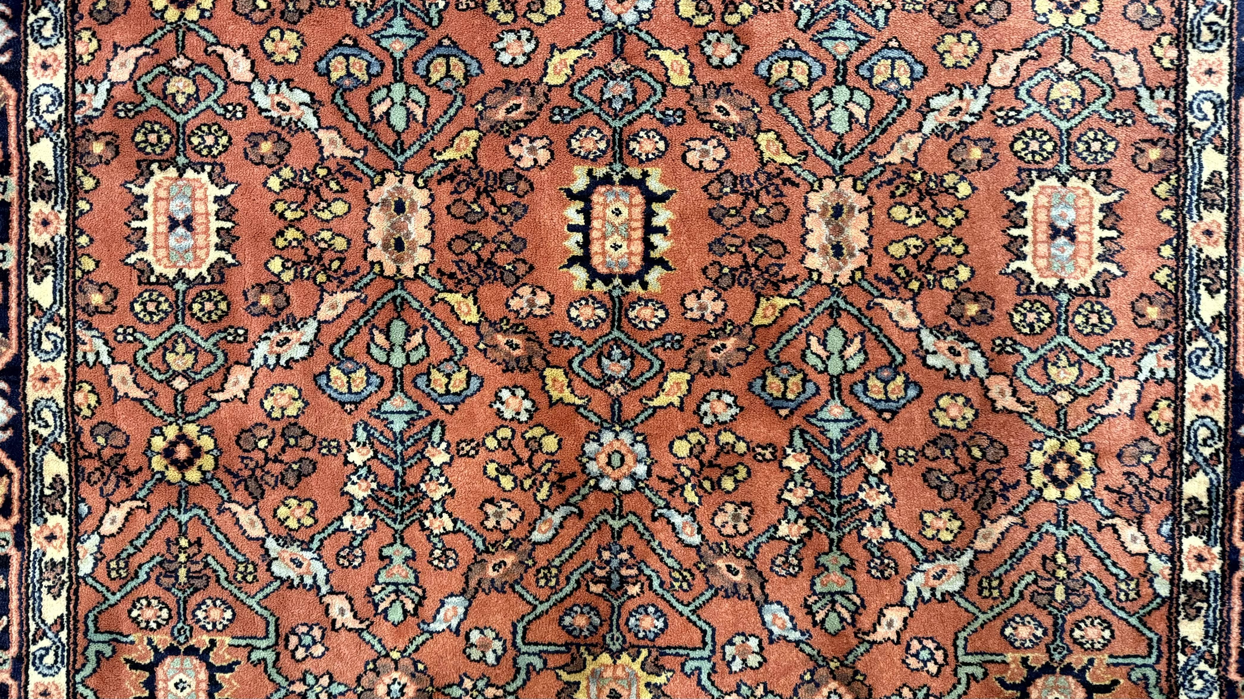 5.9 x 9 Karastan Serapi Rug #729, Wool Karastan Carpet, Original 700 Series, Red and Dark Blue, Discontinued, 6x9 Vintage Karastan, Rare - Jewel Rugs