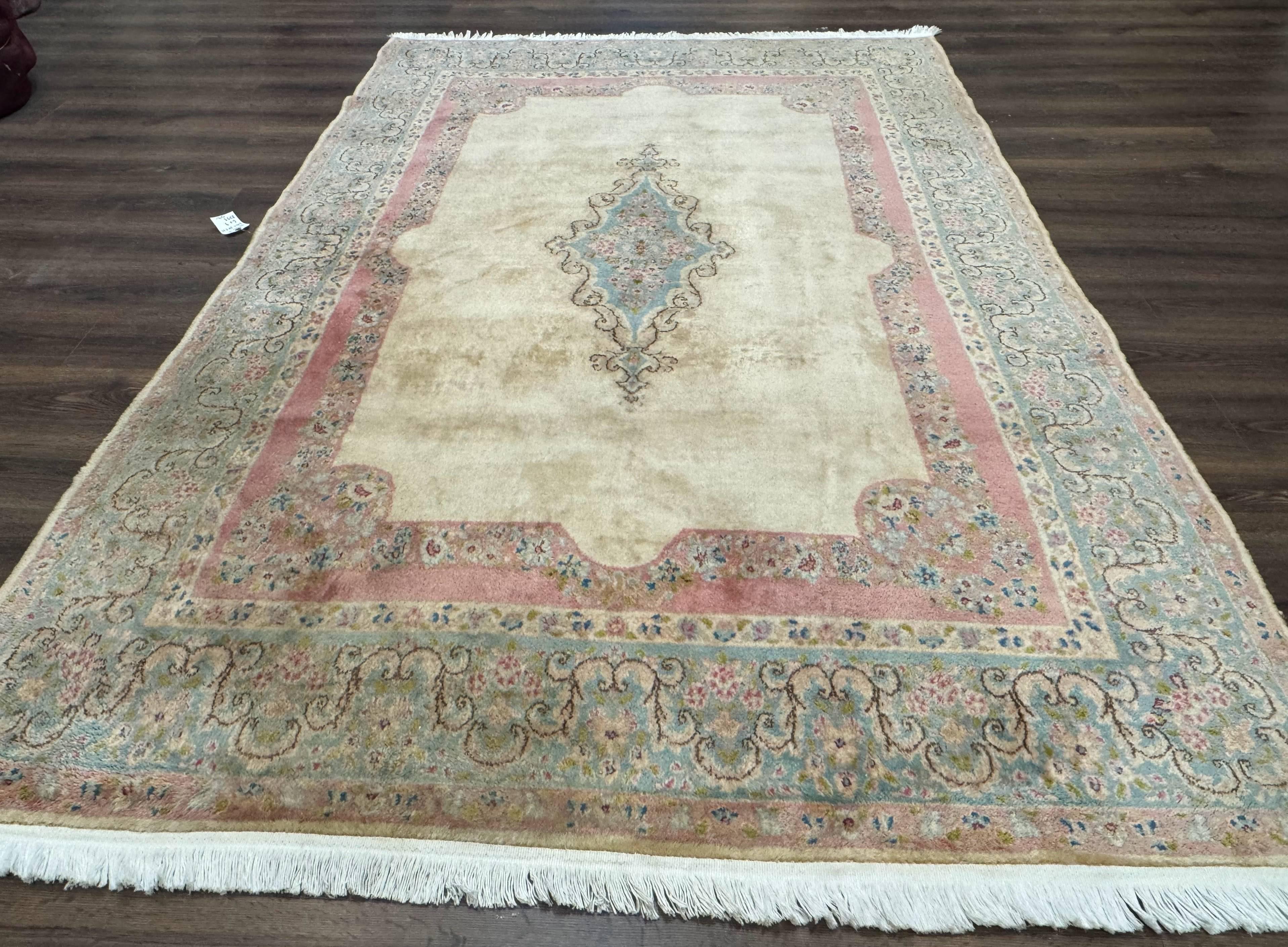 Persian Kerman Rug 6x9, Pastel Colors, Semi Open Field - Jewel Rugs